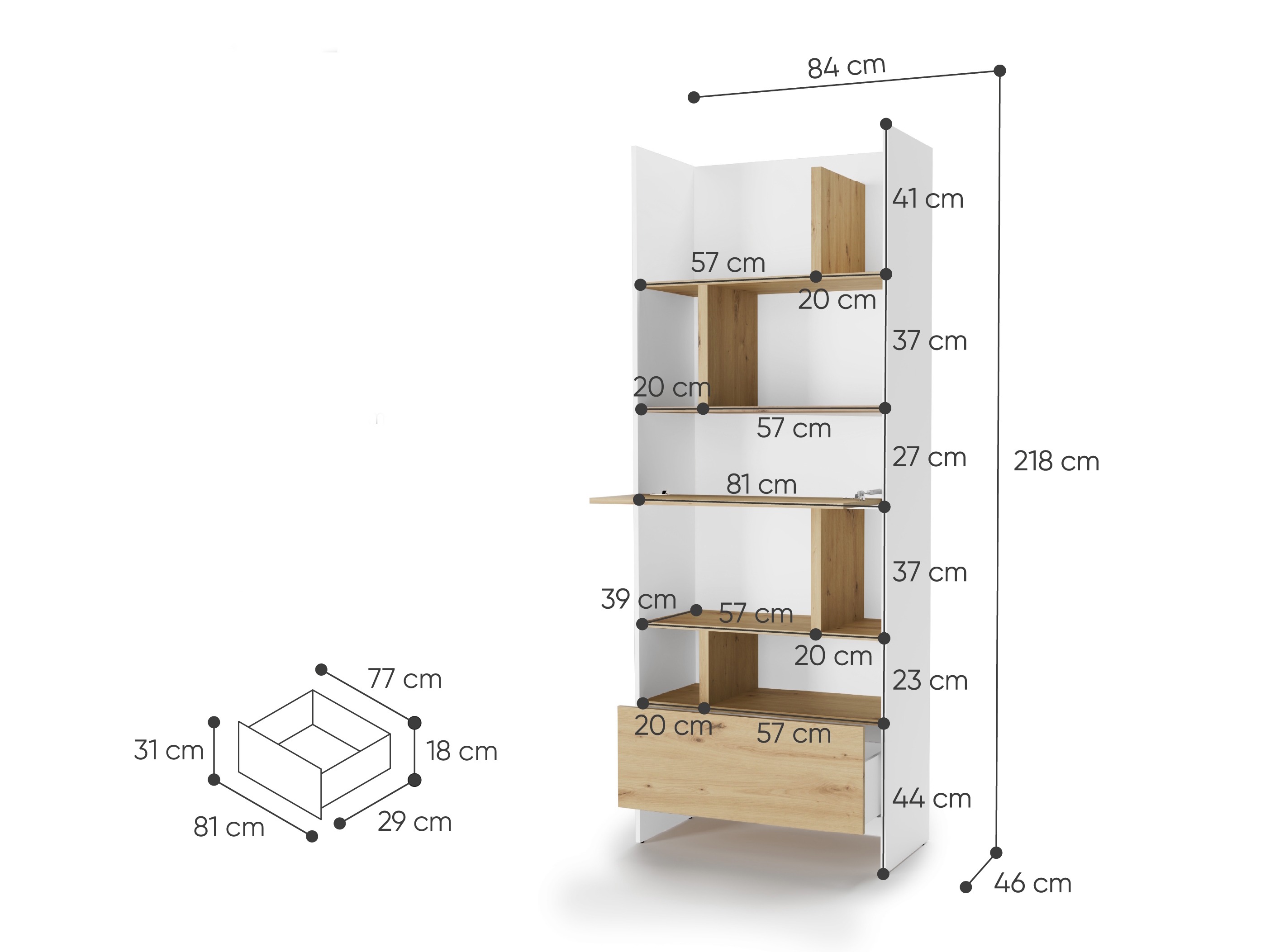 Boekenkast Concept Lenart 103 (Donkere eik)