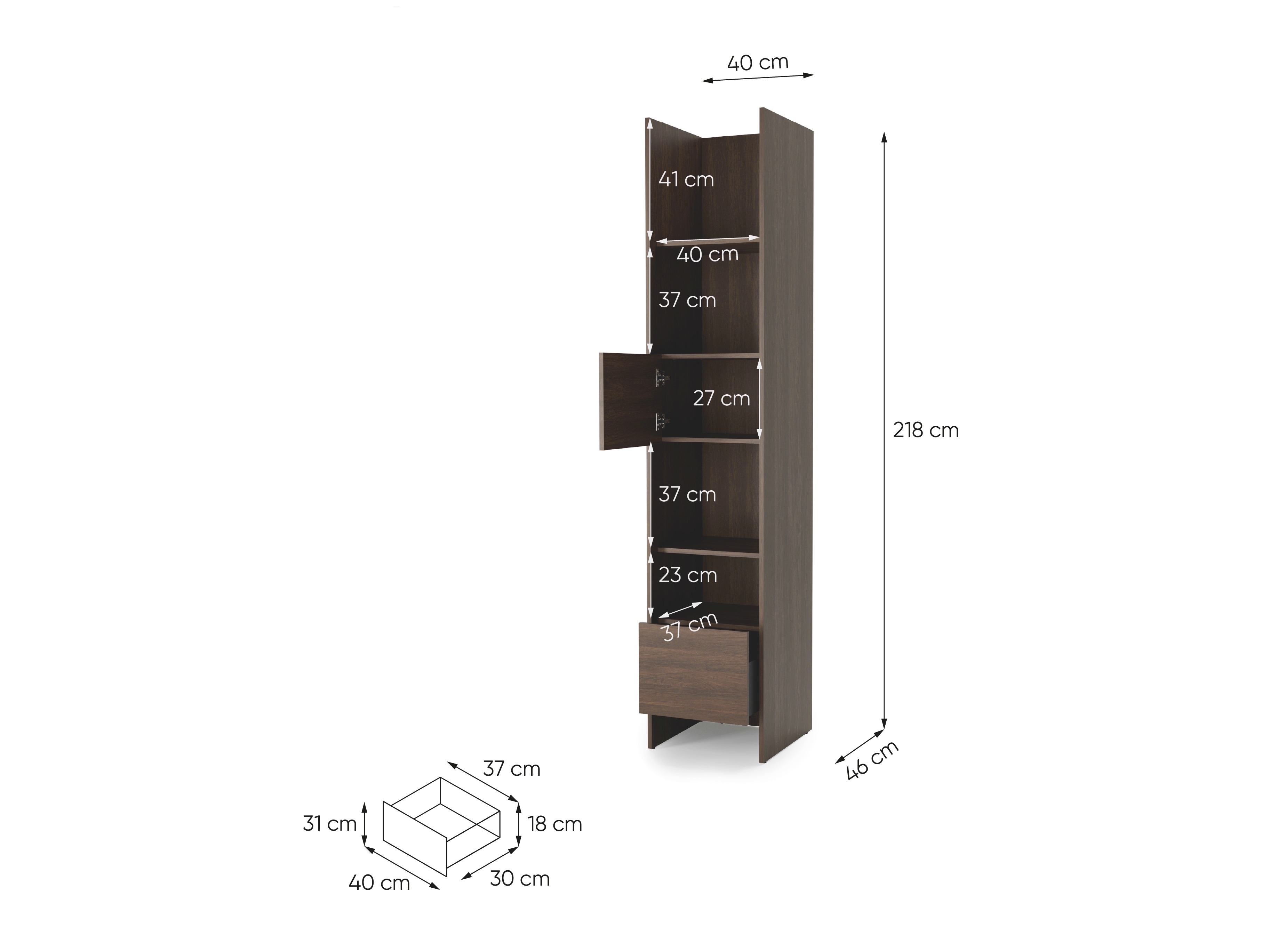 Boekenkast Concept Lenart 104 (Donkere eik)
