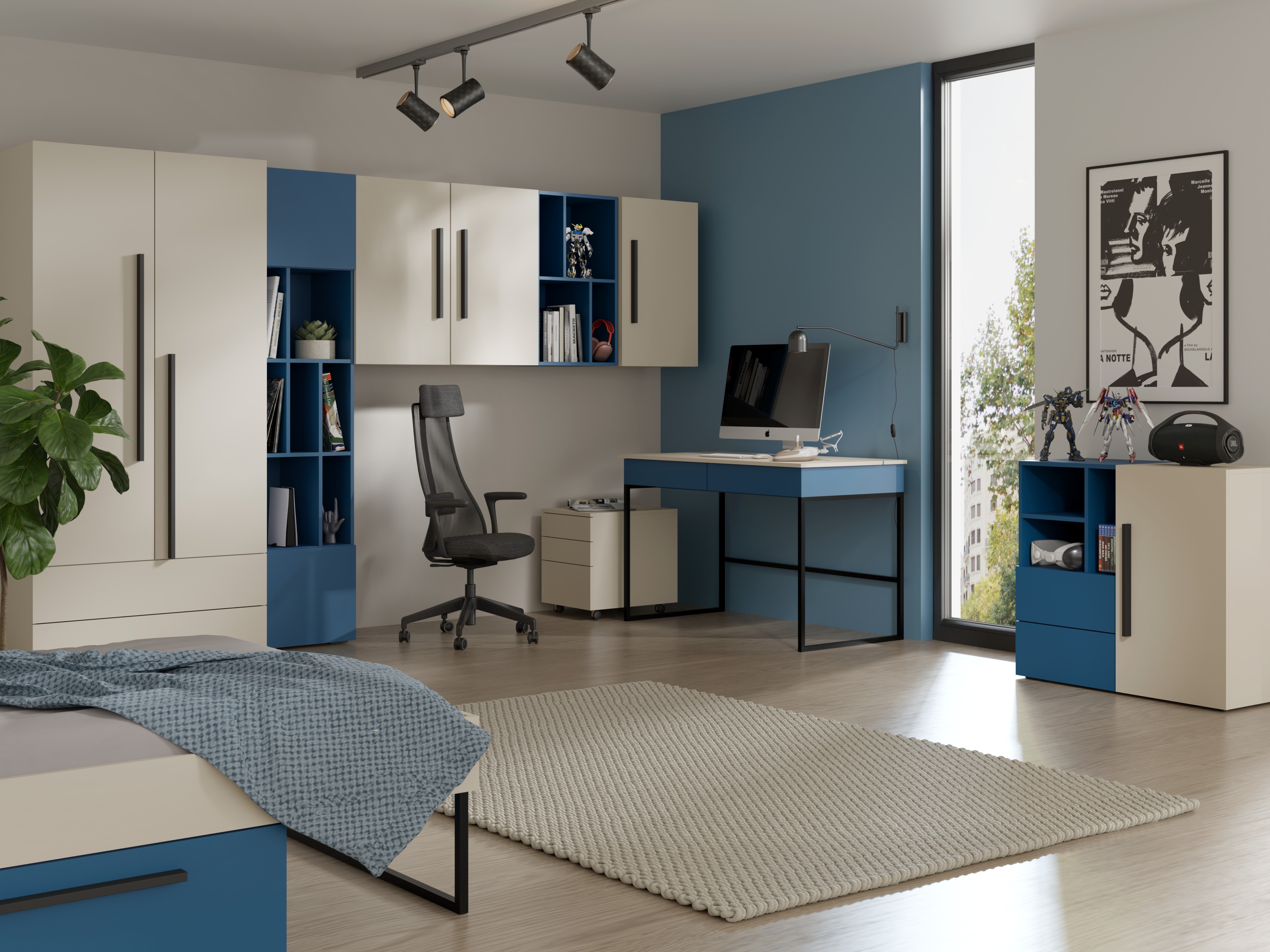 Ladekast Etruva 107 (Kasjmier + Blauw)