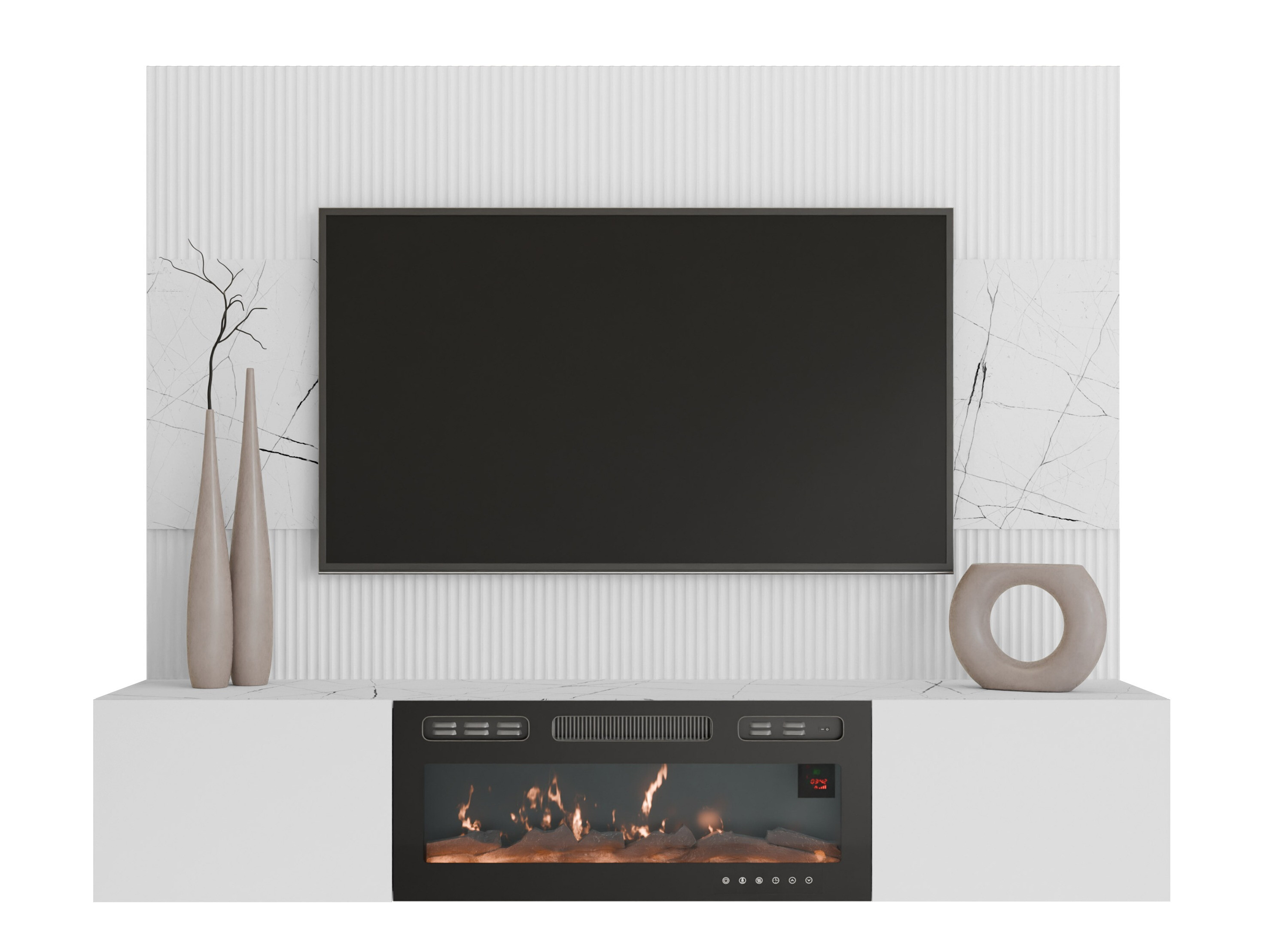 Woonkamerset Comfivo Salix VII (Wit + Wit marmer)