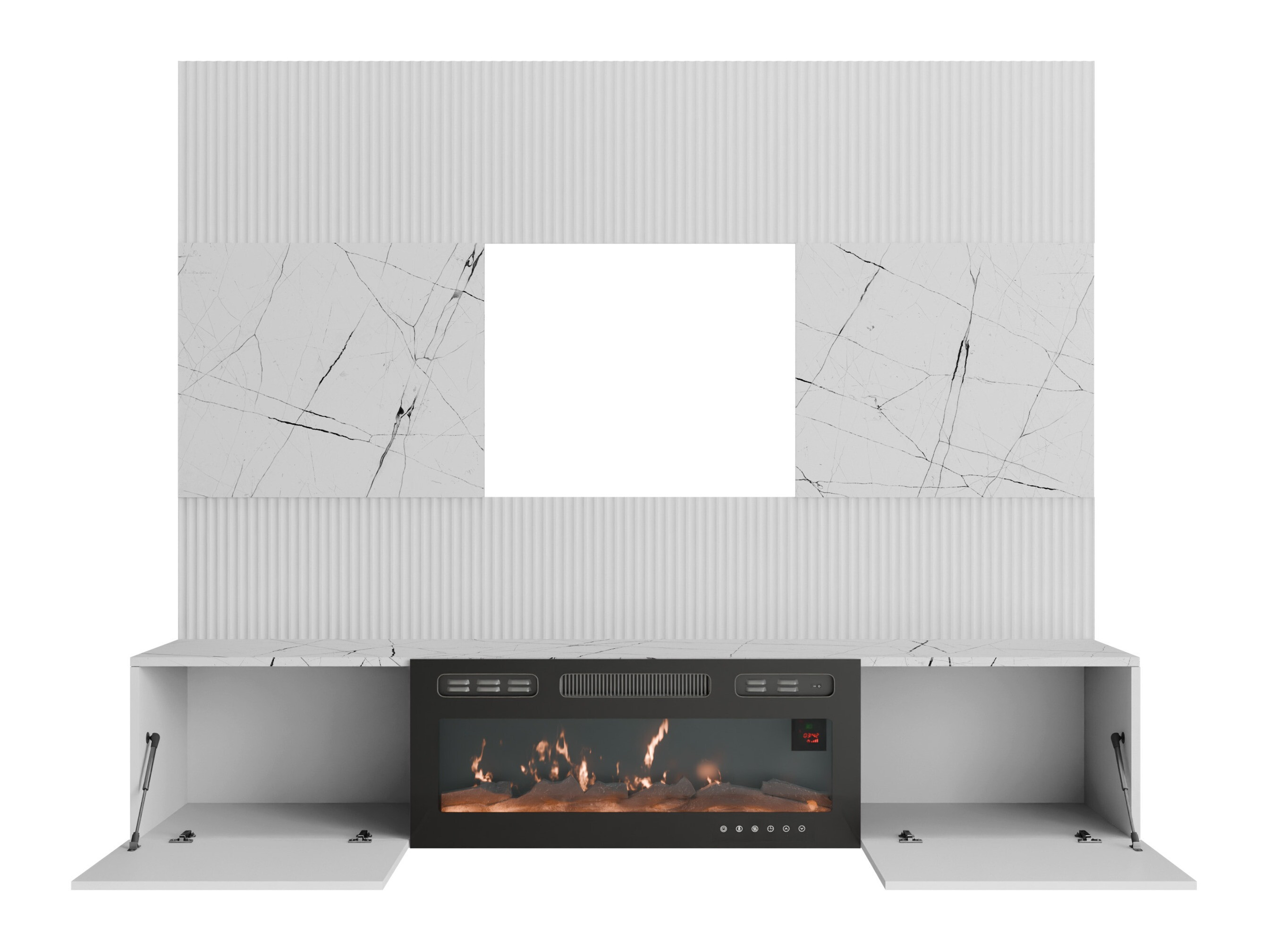 Woonkamerset Comfivo Salix VII (Wit + Wit marmer)