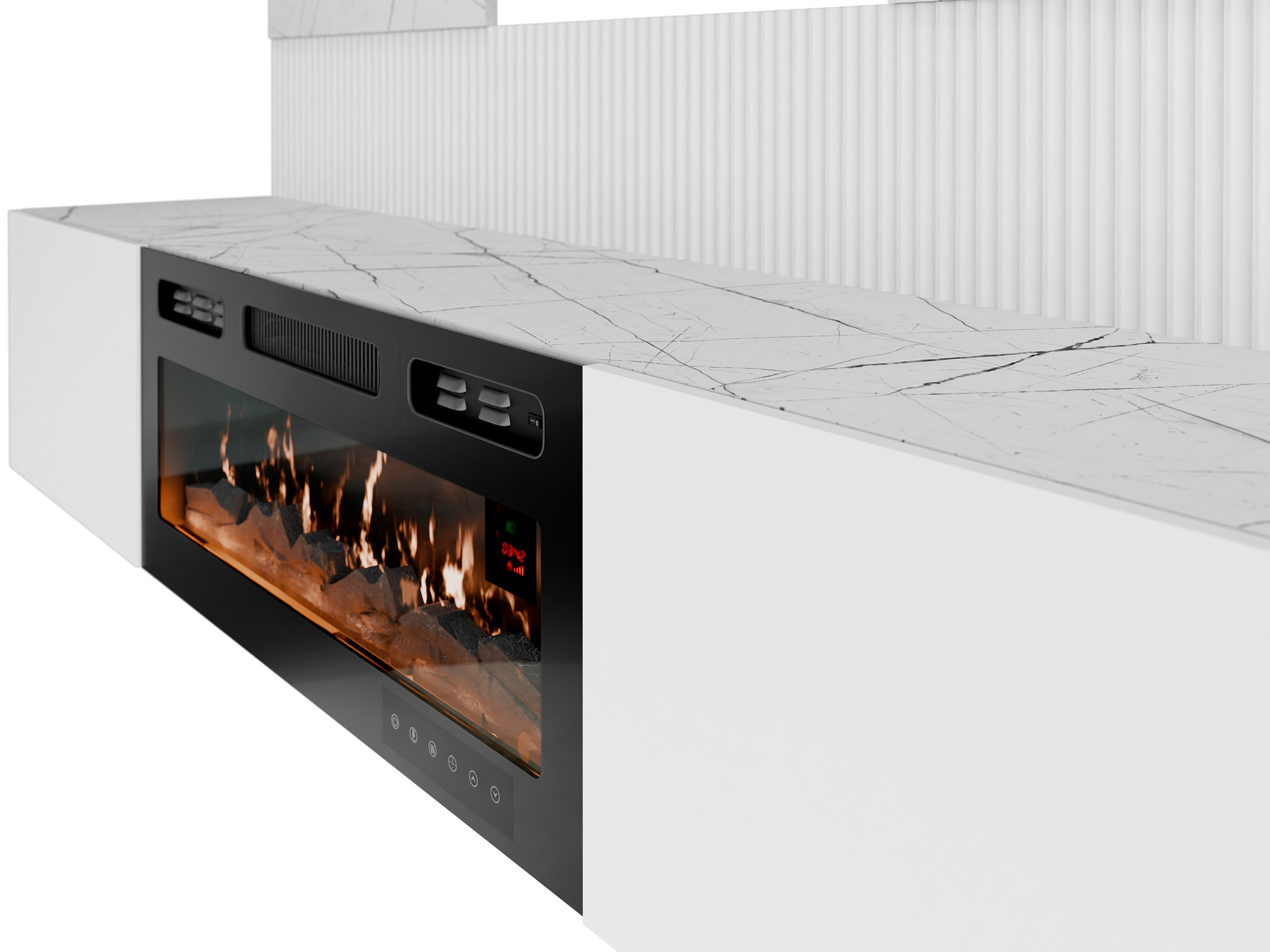Woonkamerset Comfivo Salix VII (Wit + Wit marmer)