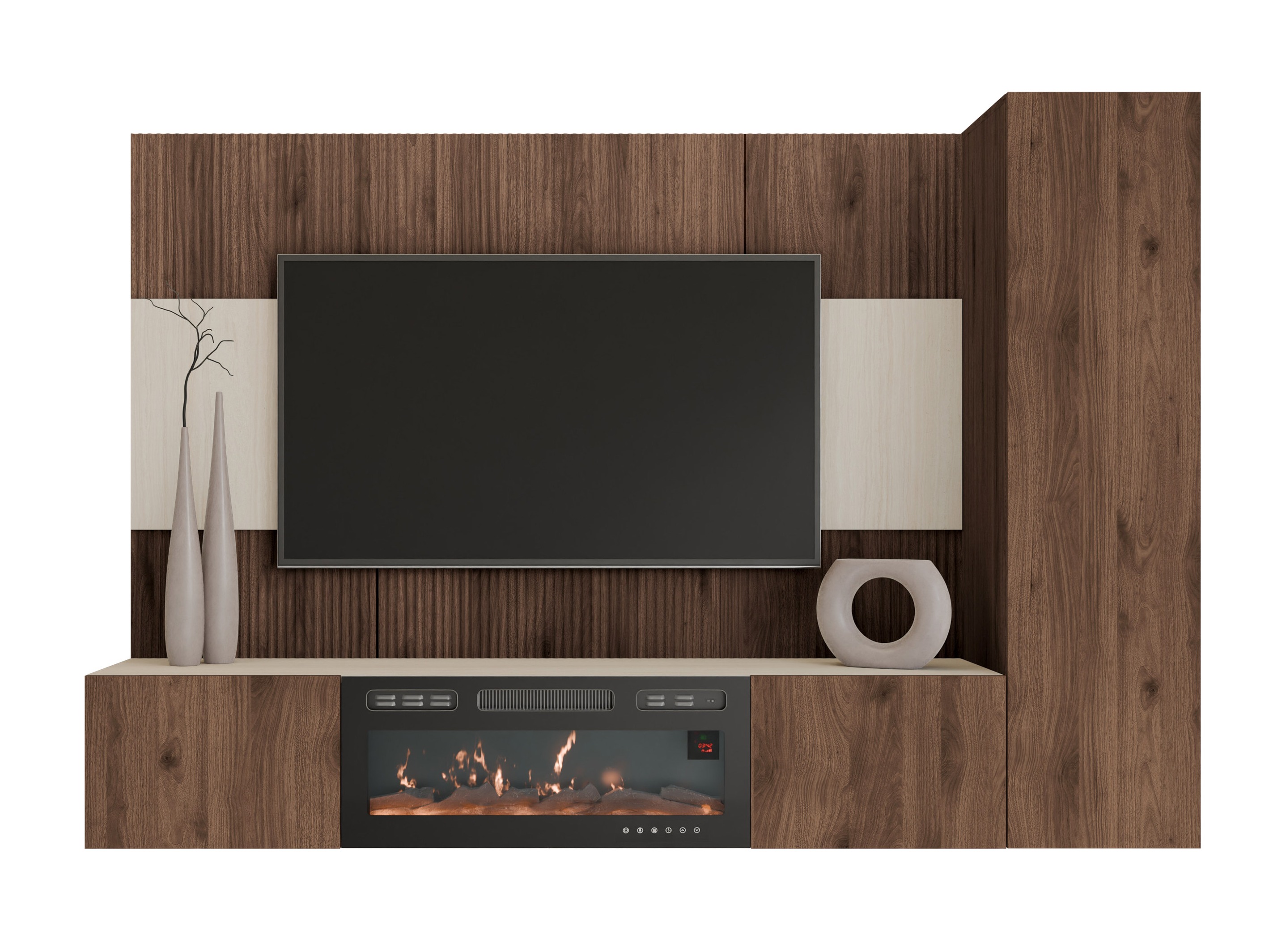Woonkamerset Comfivo Salix IX (Notenhout + Licht Travertine)