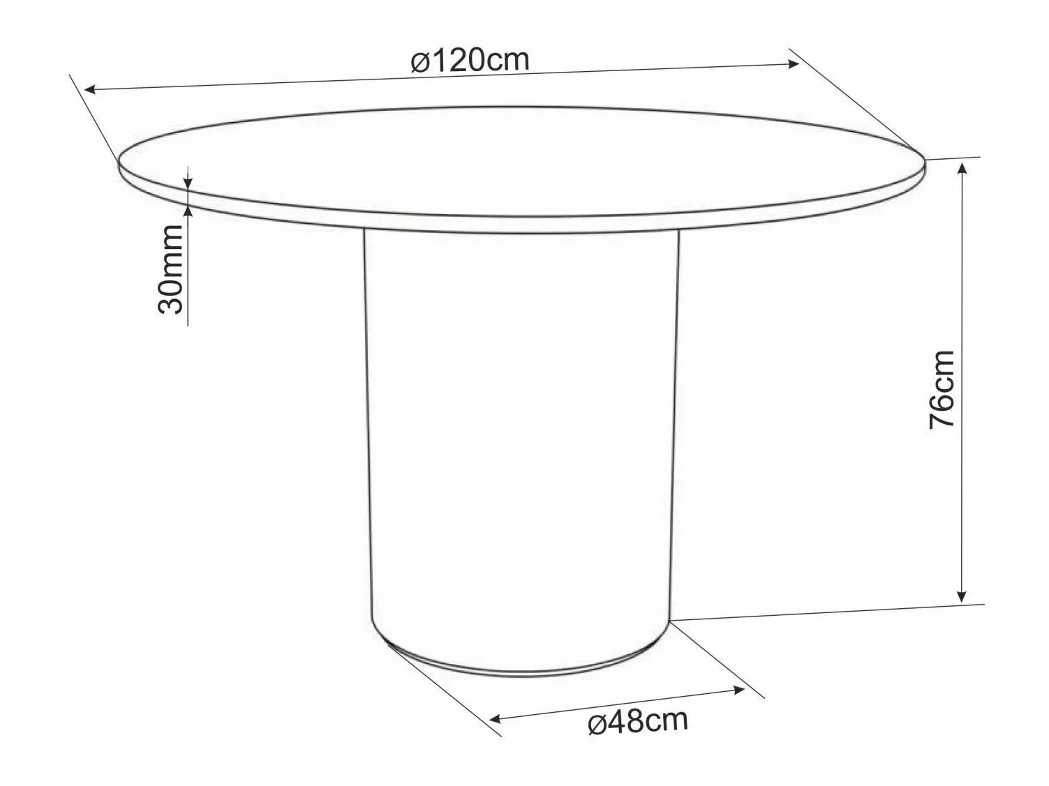 Tafel Detroit 1005 (Notenhout)