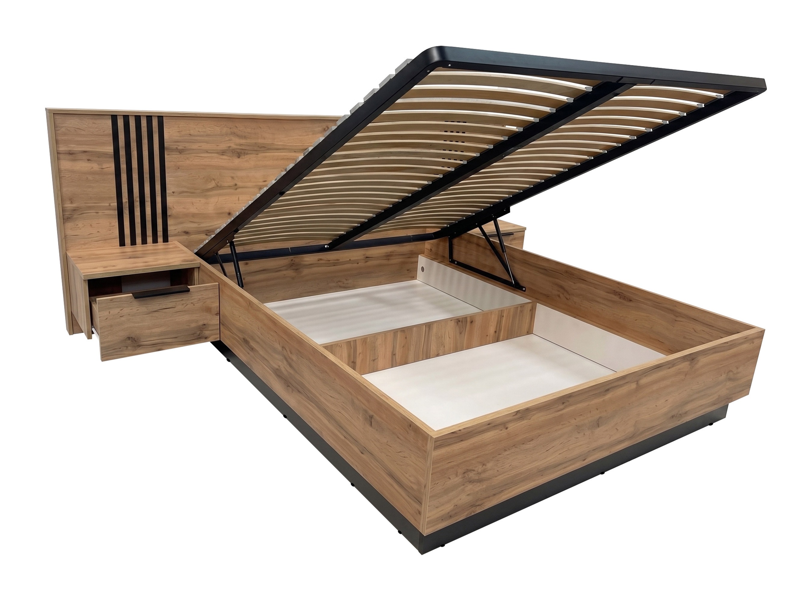 Bed Collis (Wotan eik + Zwart)