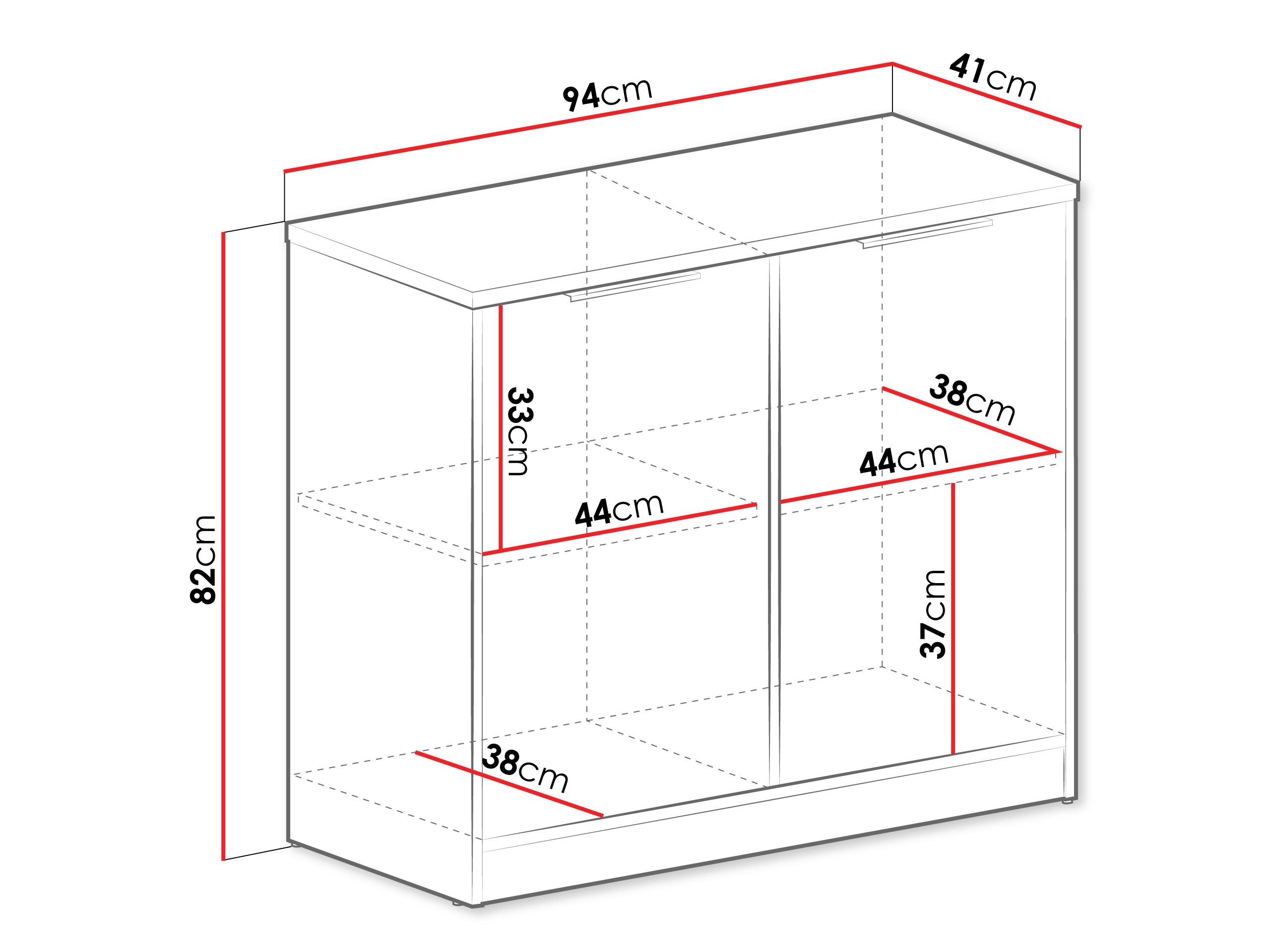 Dressoir Collis III (Wotan eik + Zwart)