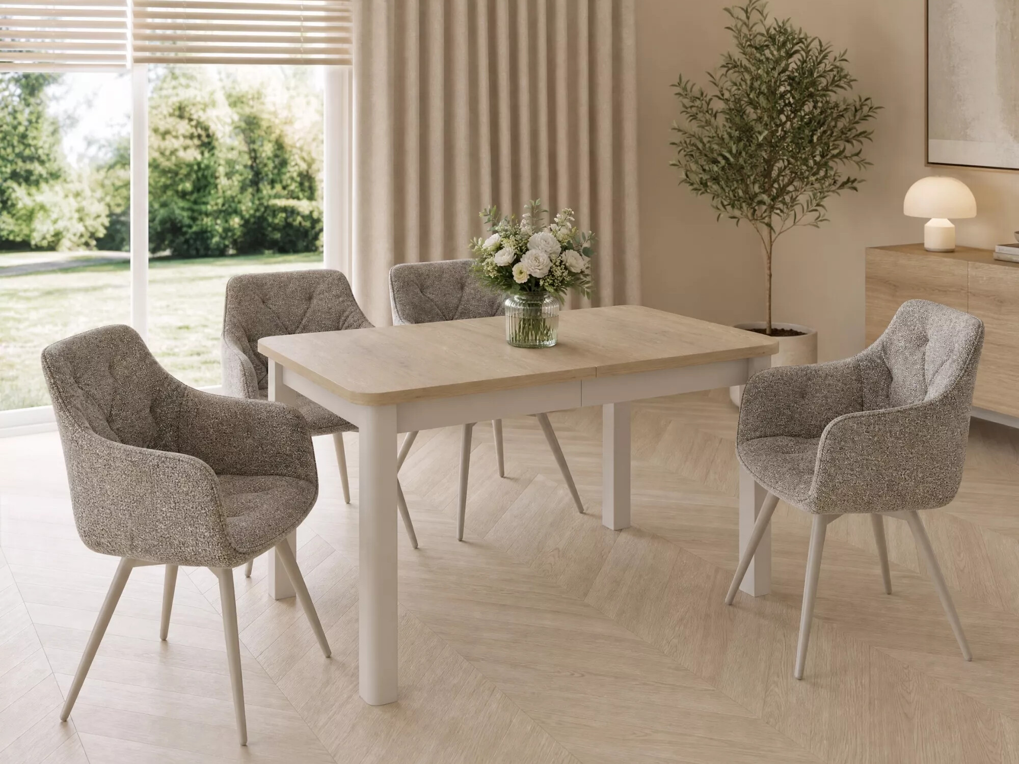 Tafel Detroit 1007 (Kasjmier + Cremona eiken)