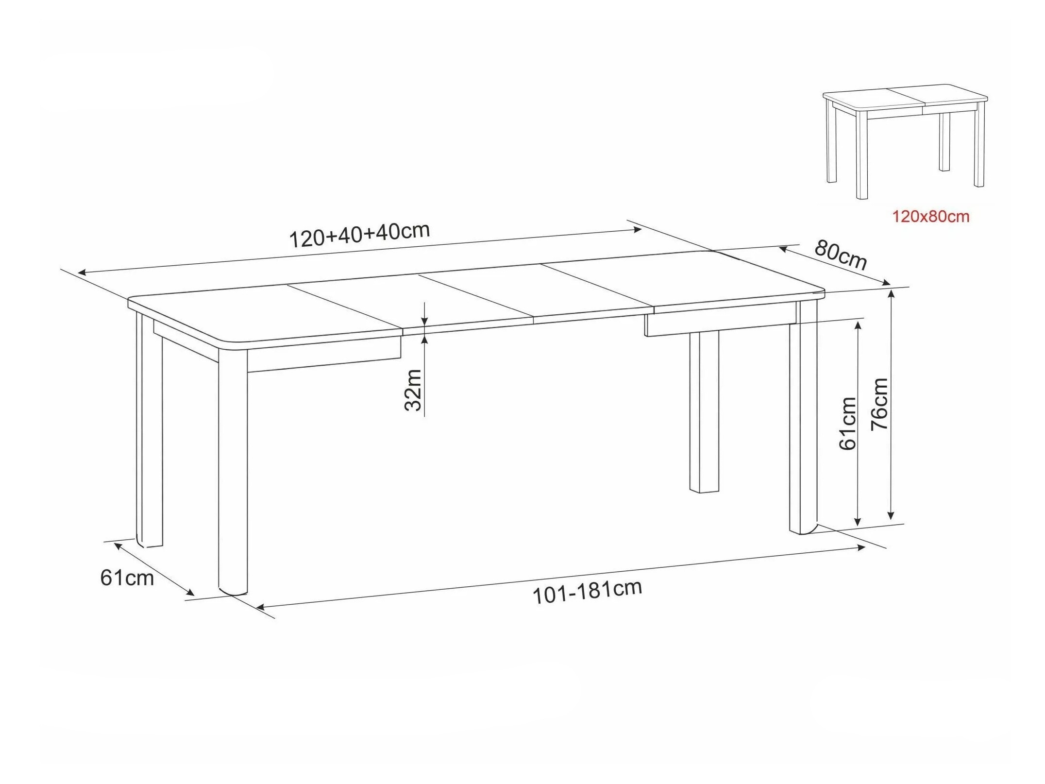 Tafel Detroit 1007 (Kasjmier + Cremona eiken)