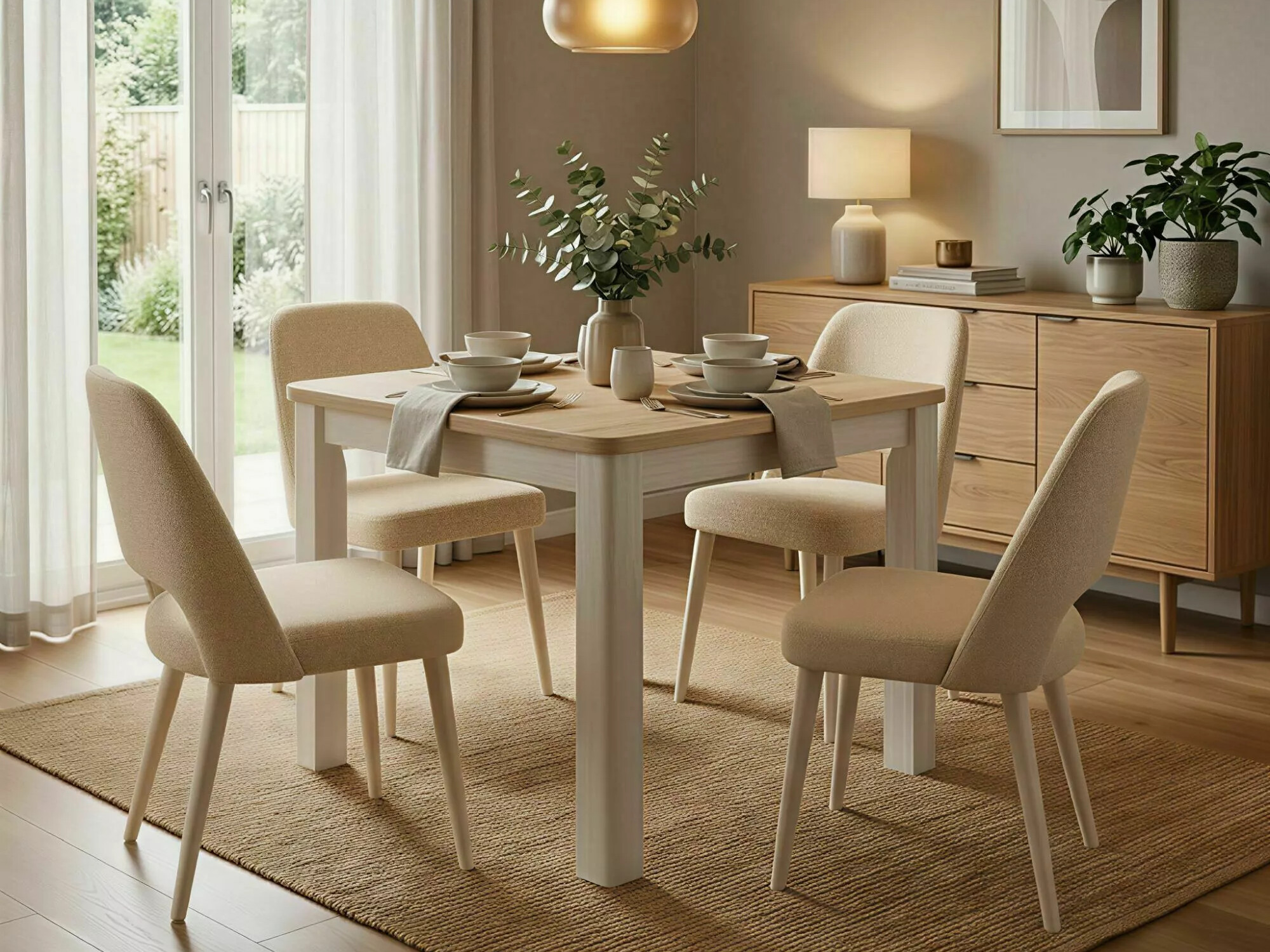 Tafel Detroit 1008 (Kasjmier + Cremona eiken)
