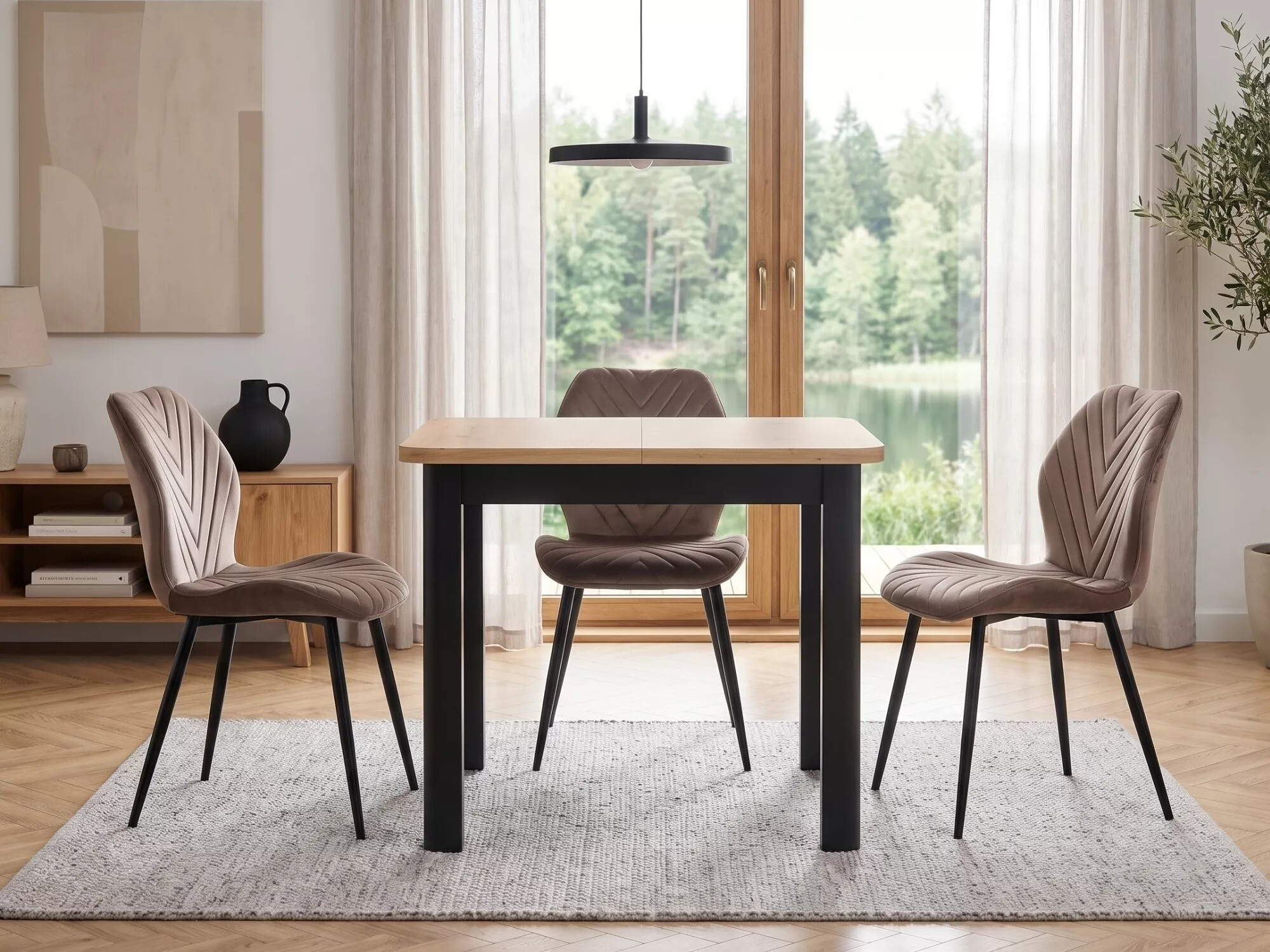 Tafel Detroit 1008 (Zwart + Artisan eiken)