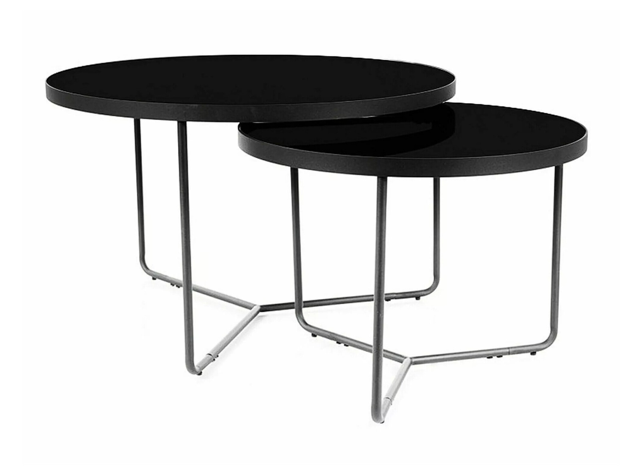 Salontafel set Detroit 252 (Zwart marmer + Zwart)