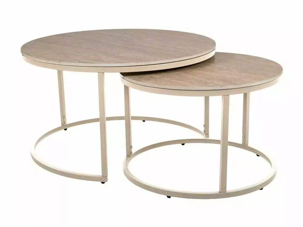Salontafel set Detroit 607 (Licht travertin + Kasjmier)