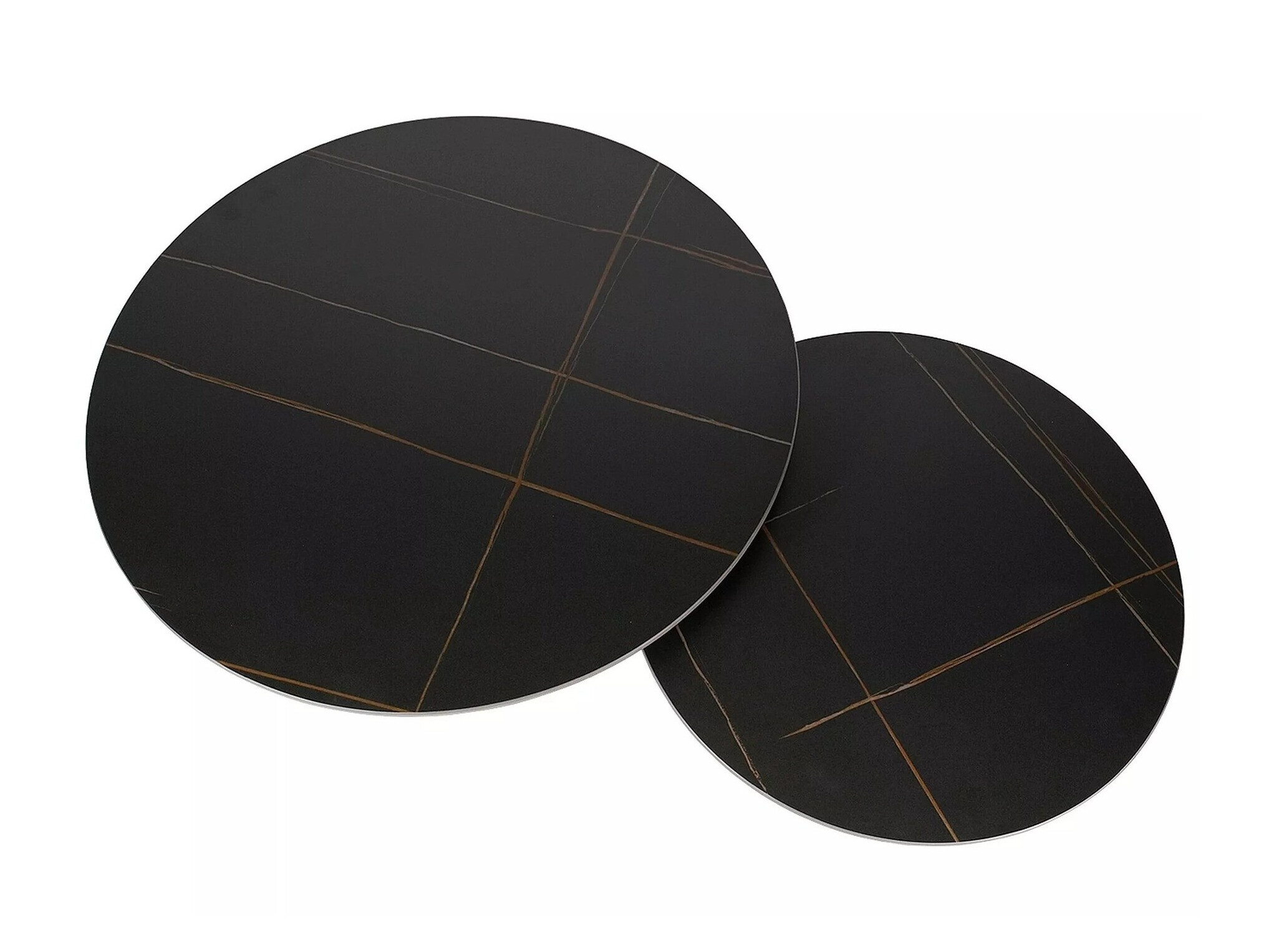 Salontafel set Detroit 607 (Zwart marmer + Zwart)