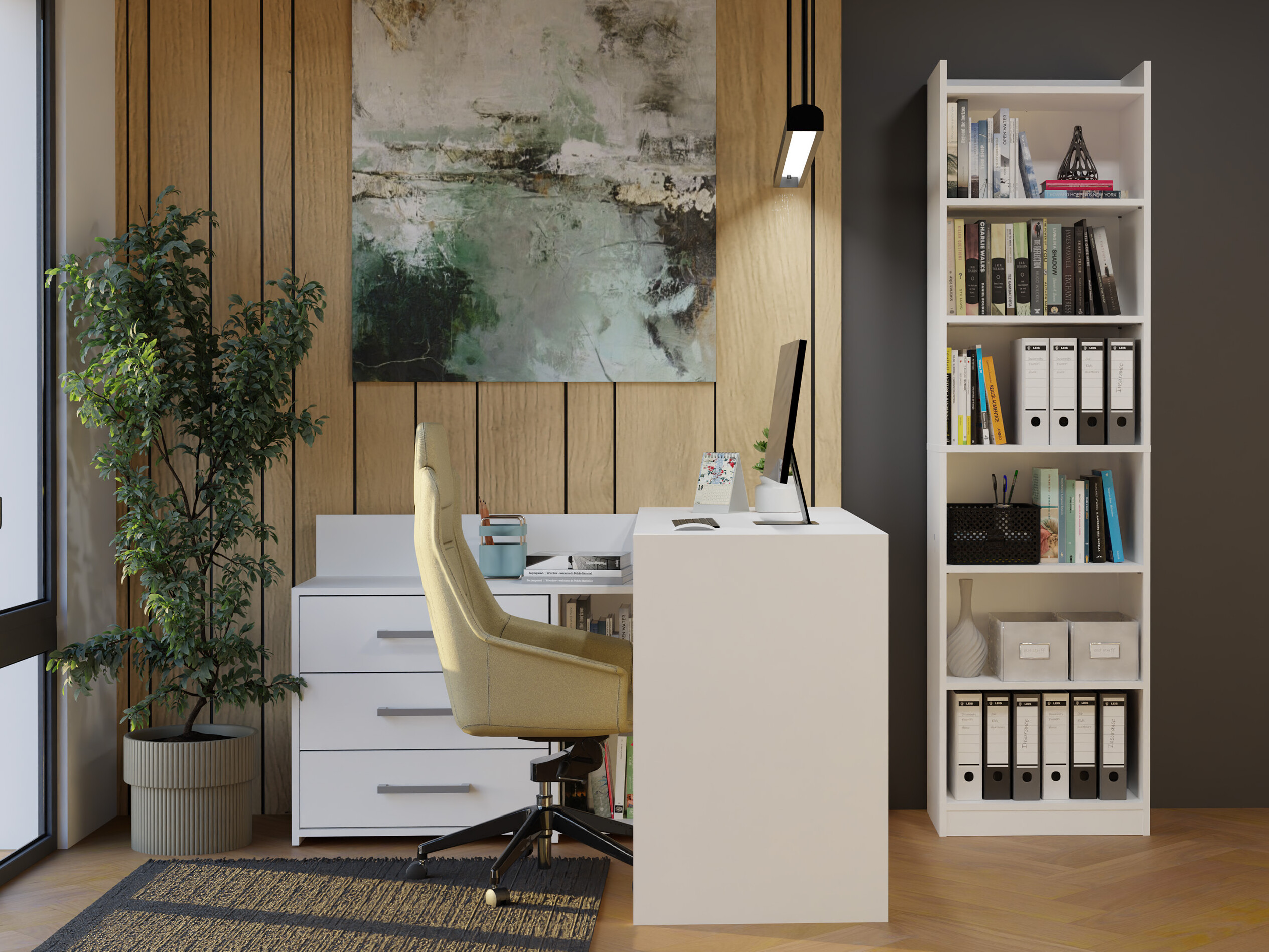 Boekenkast Mandeville 380 (Wit)