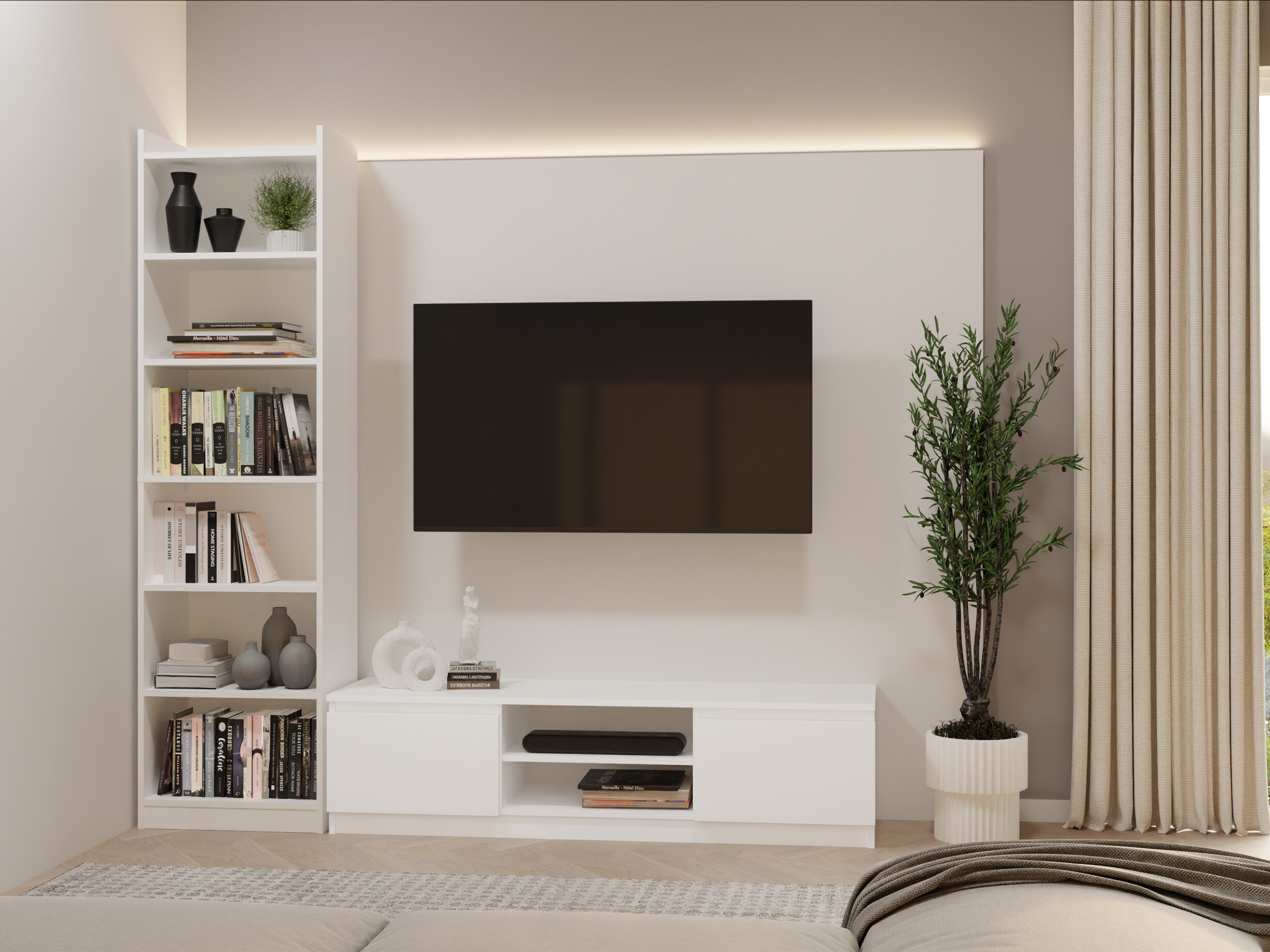 Boekenkast Mandeville 380 (Wit)