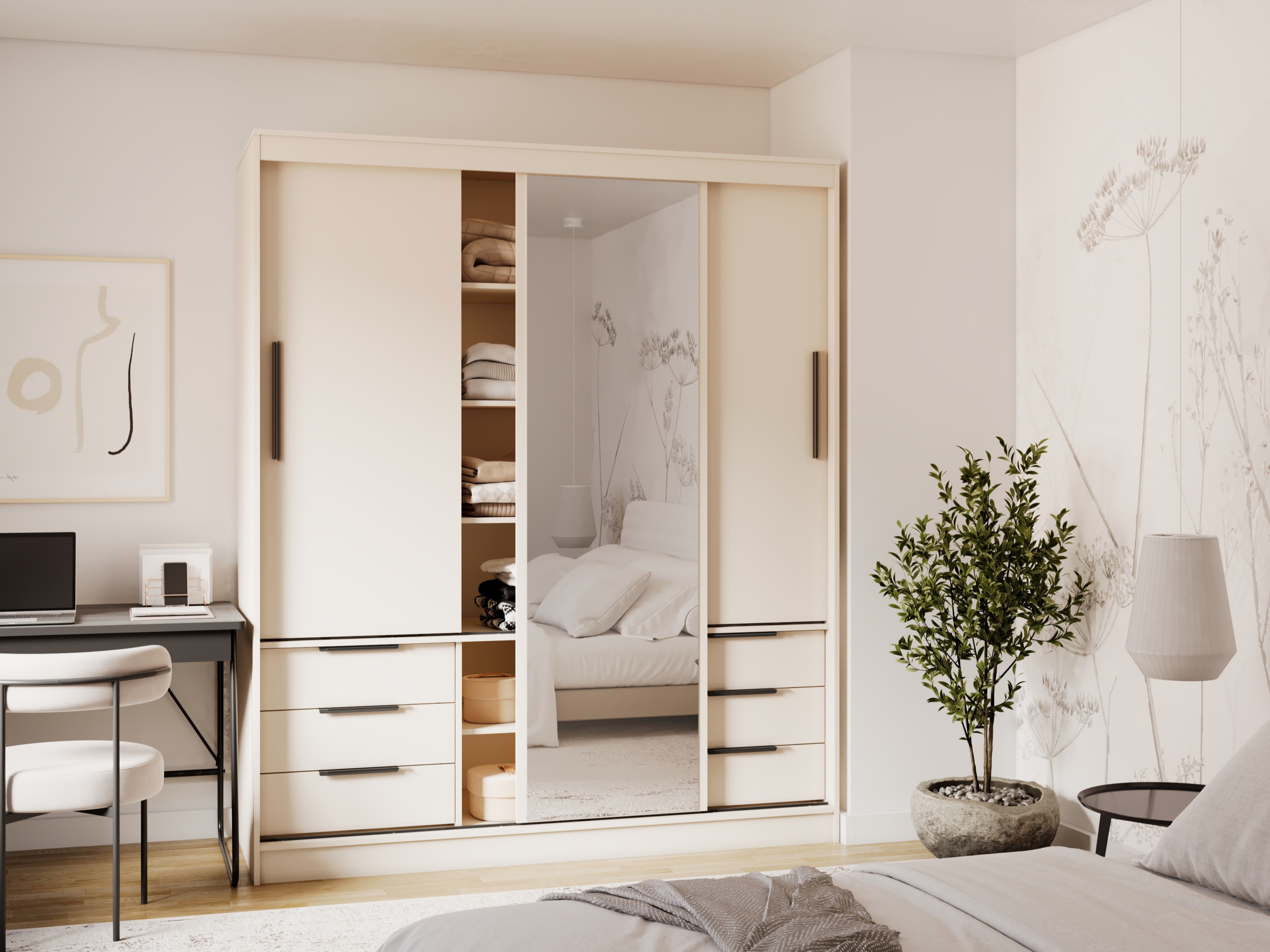 Kledingkast Fresno 184 (Beige)