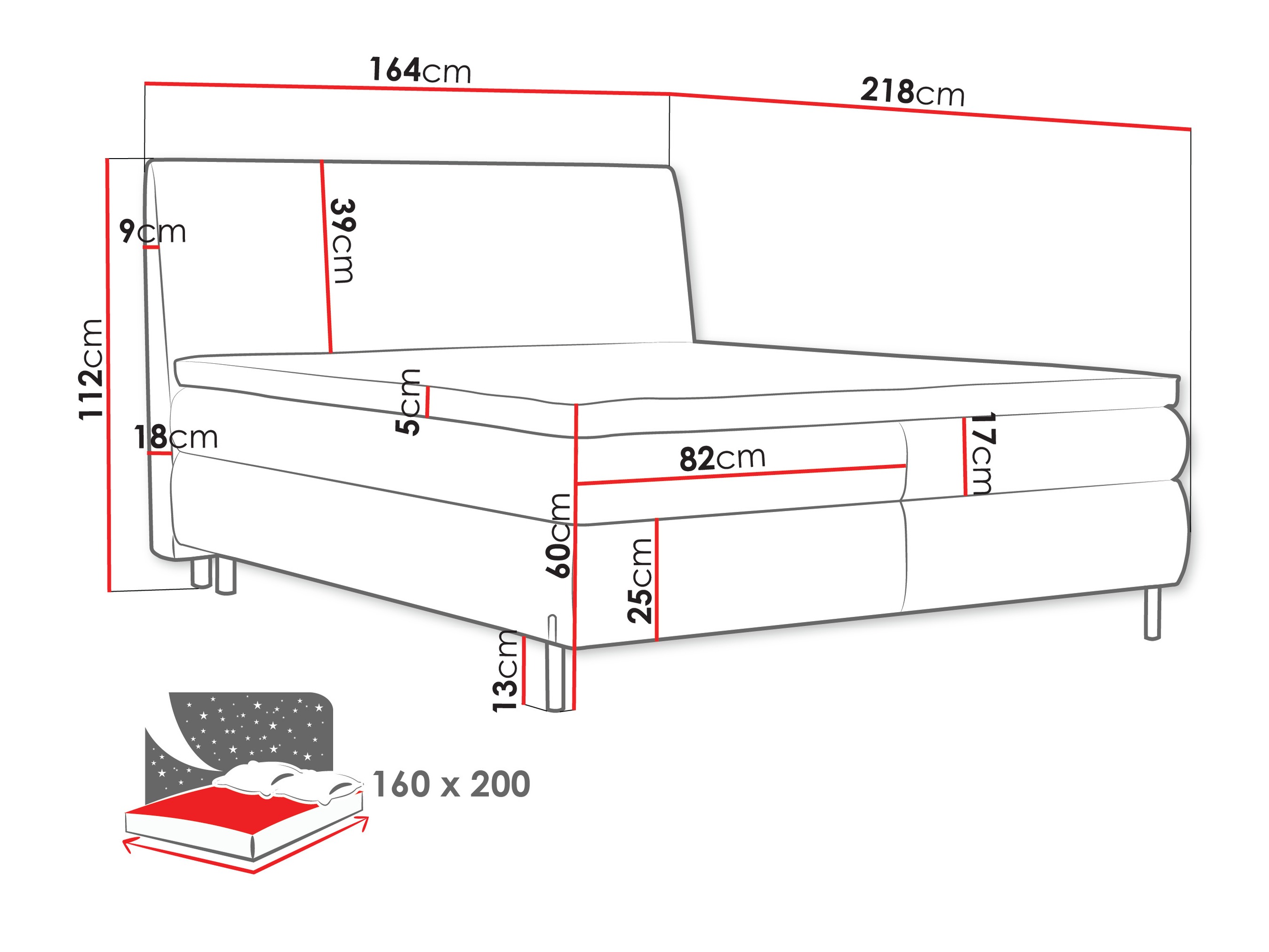 Boxspring Portage 113 (Adventure 94)