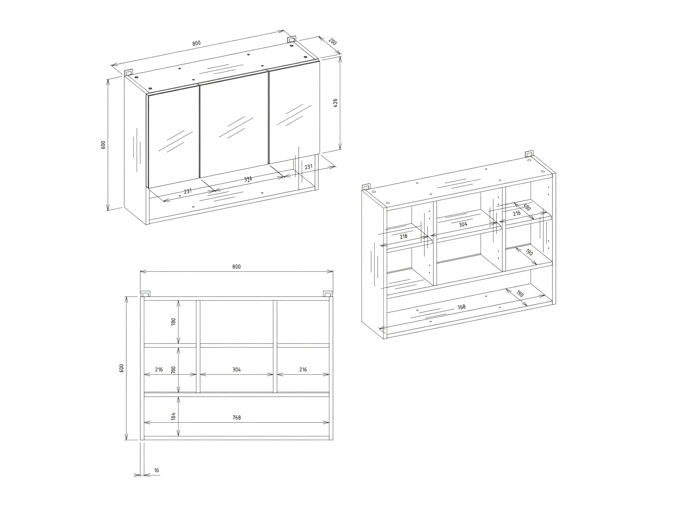 Badkamerspiegelkast Balelbo 113 (Artisan eiken)