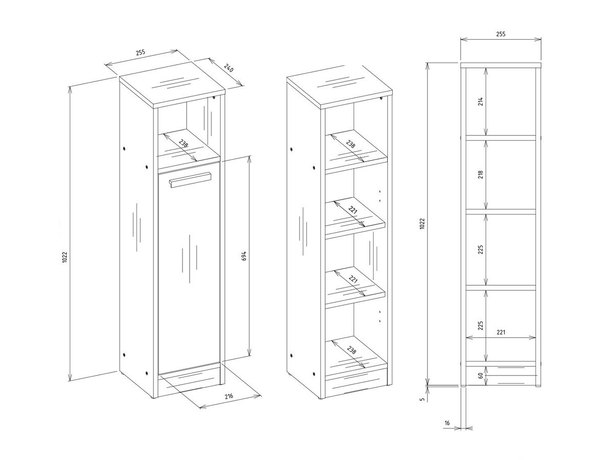 Plank voor de badkamer Mandeville 381 (Wit)
