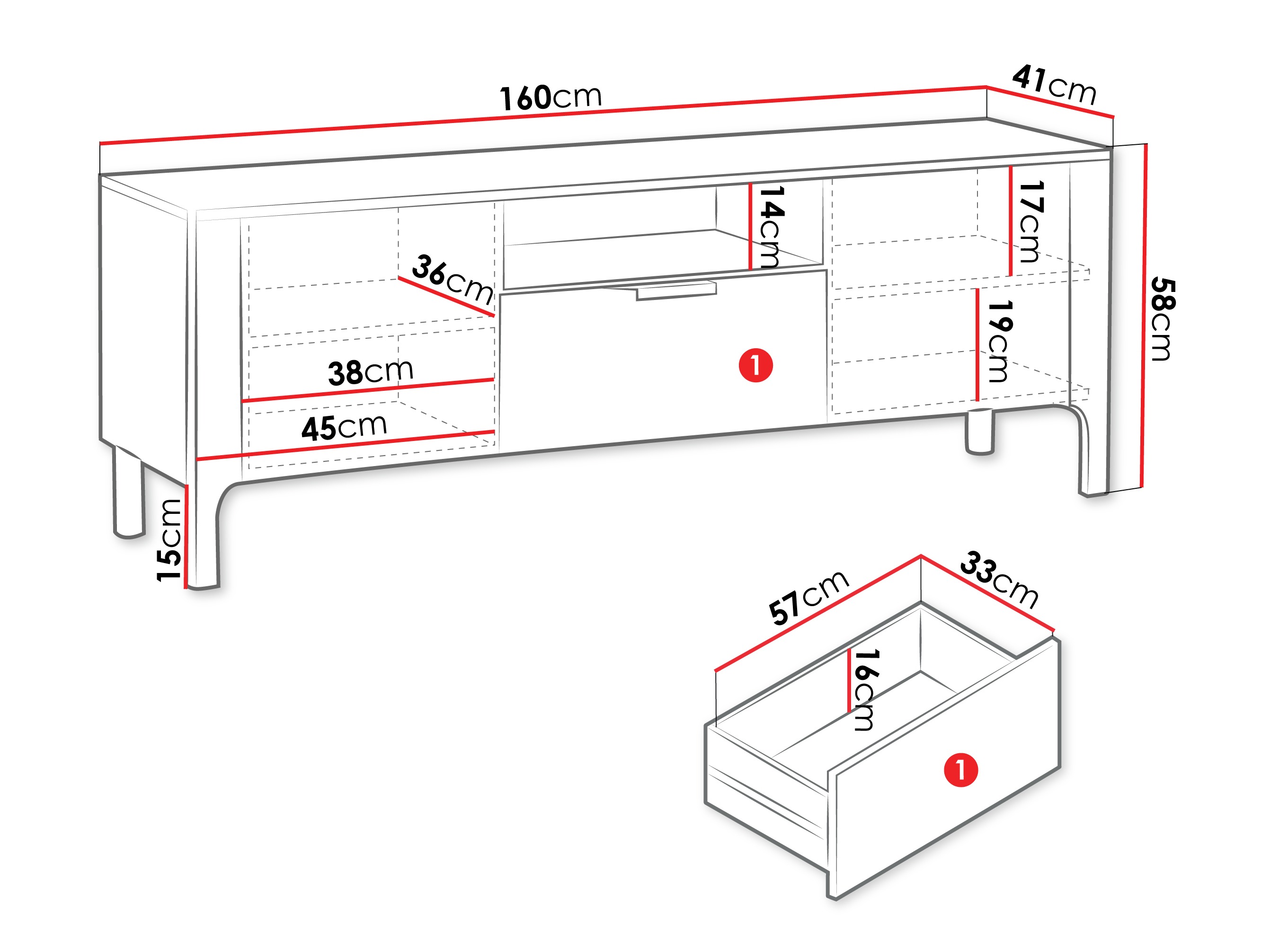 TV-meubel Camdela 104