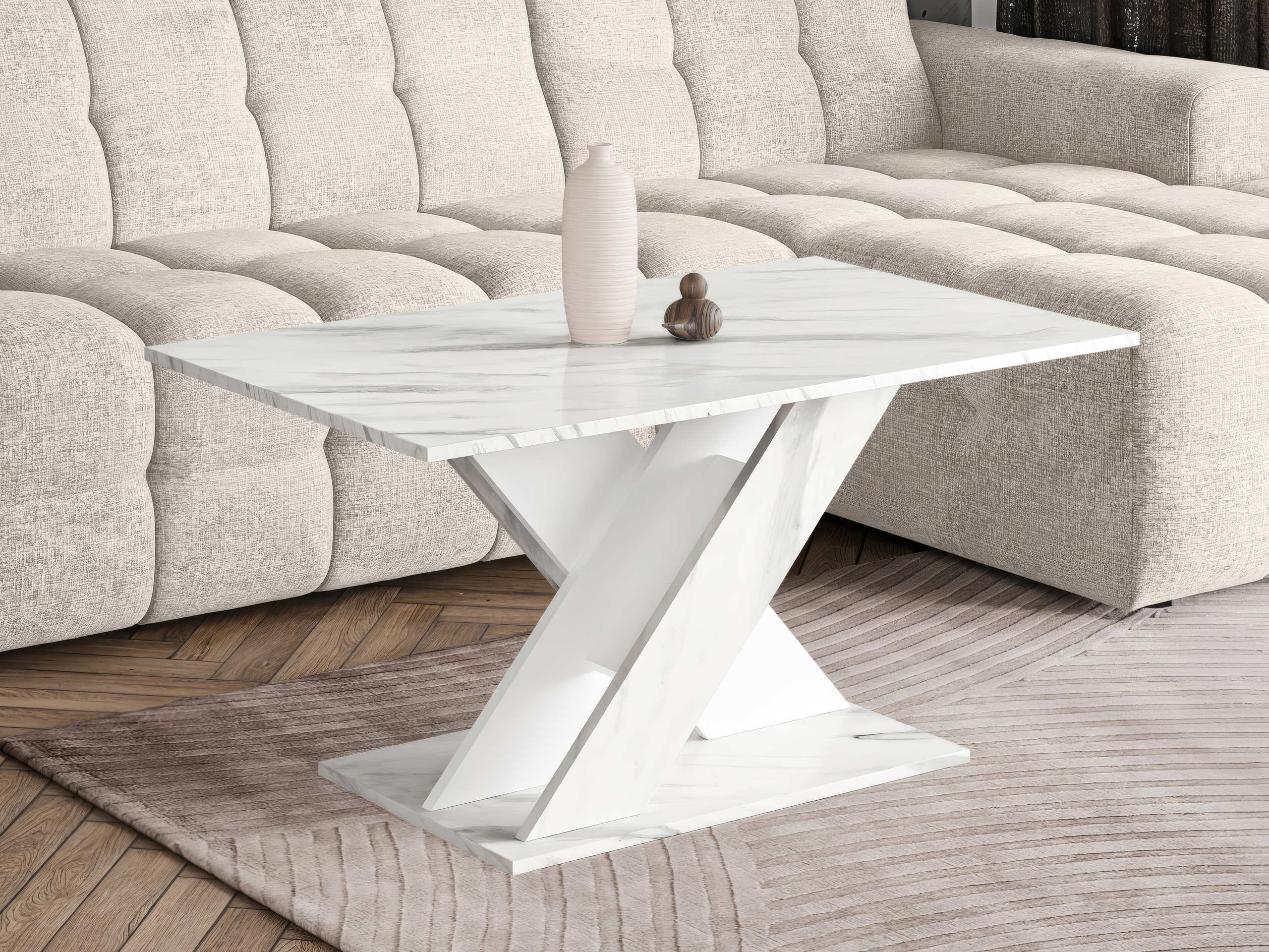 Salontafel Goodyear 140 (Wit marmer + Wit)