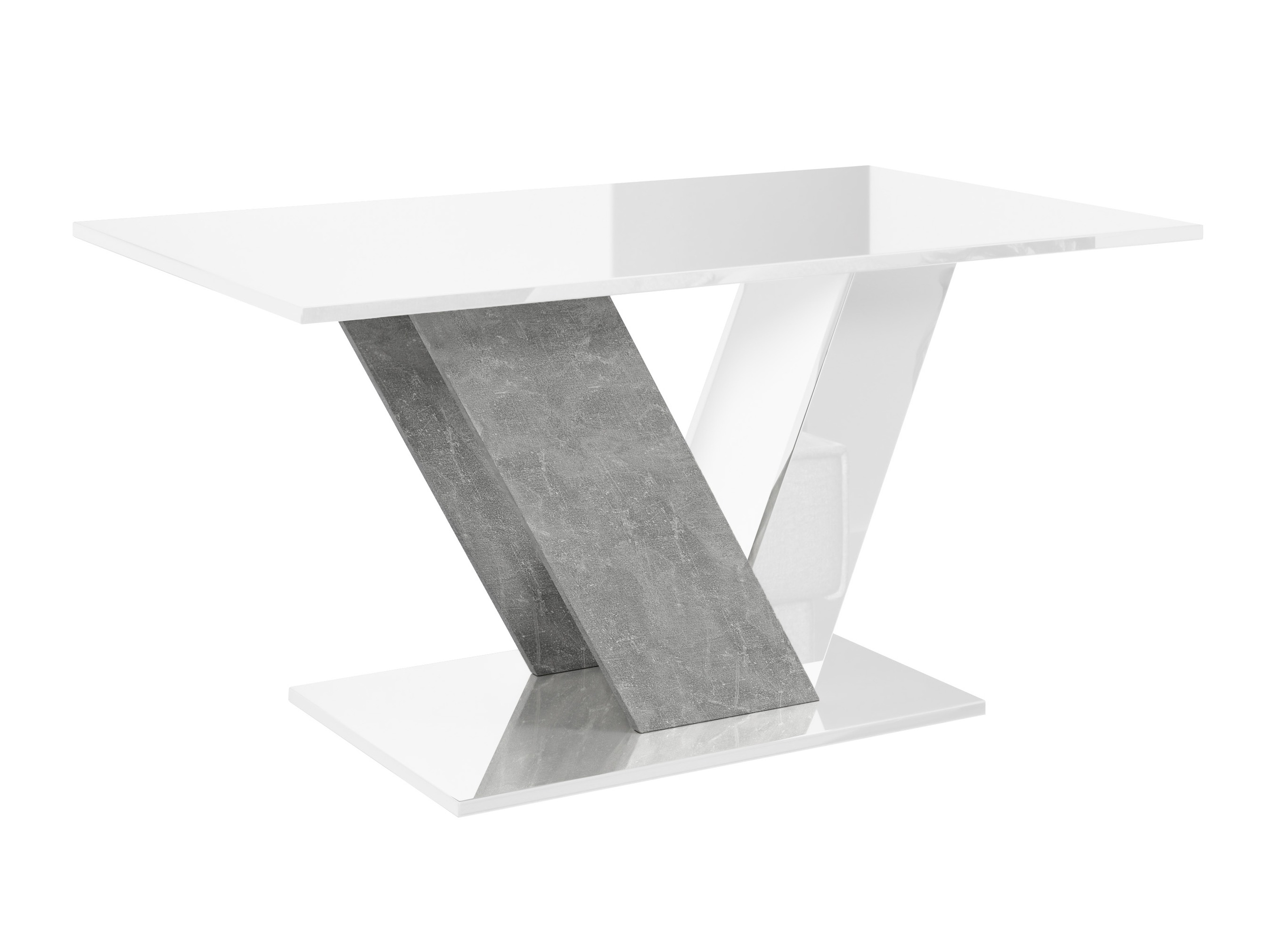 Salontafel Goodyear 142 (Glanzend wit + Beton)