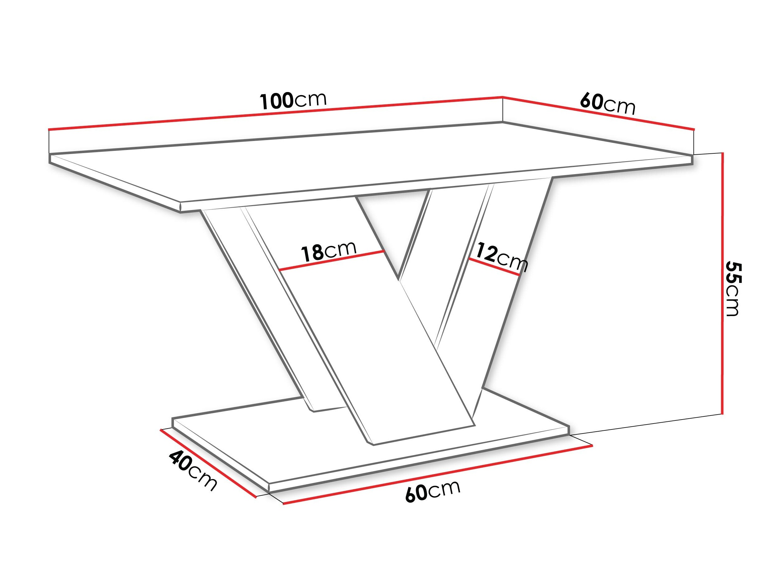 Salontafel Goodyear 142 (Glanzend wit + Beton)