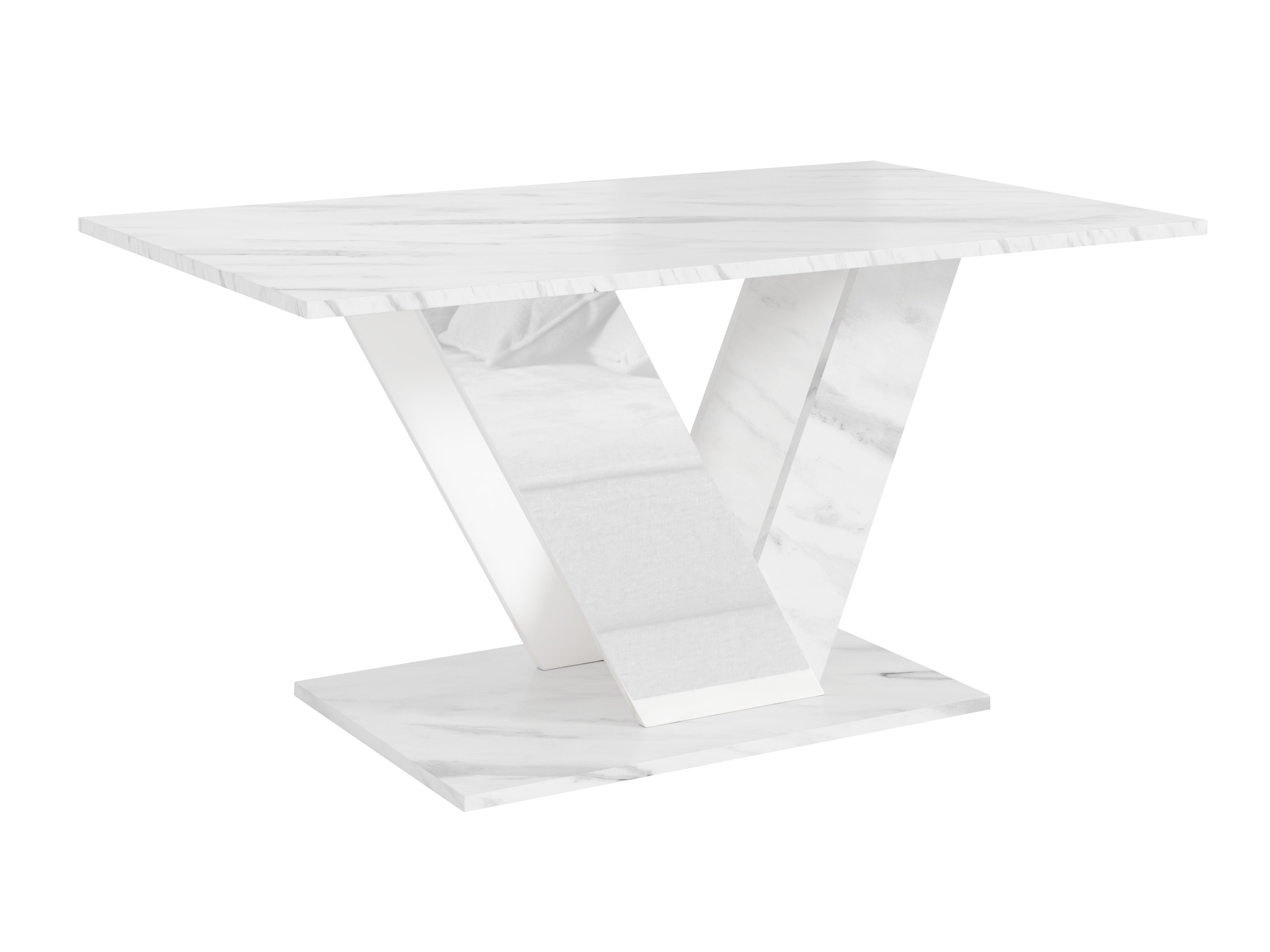Salontafel Goodyear 142 (Wit marmer + Glanzend wit)