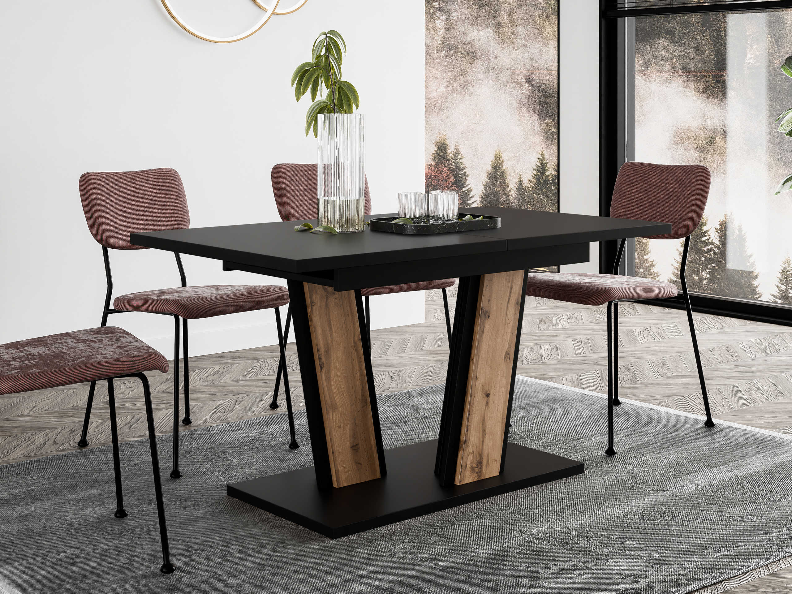 Tafel Goodyear 139 (Zwart + Wotan eik)