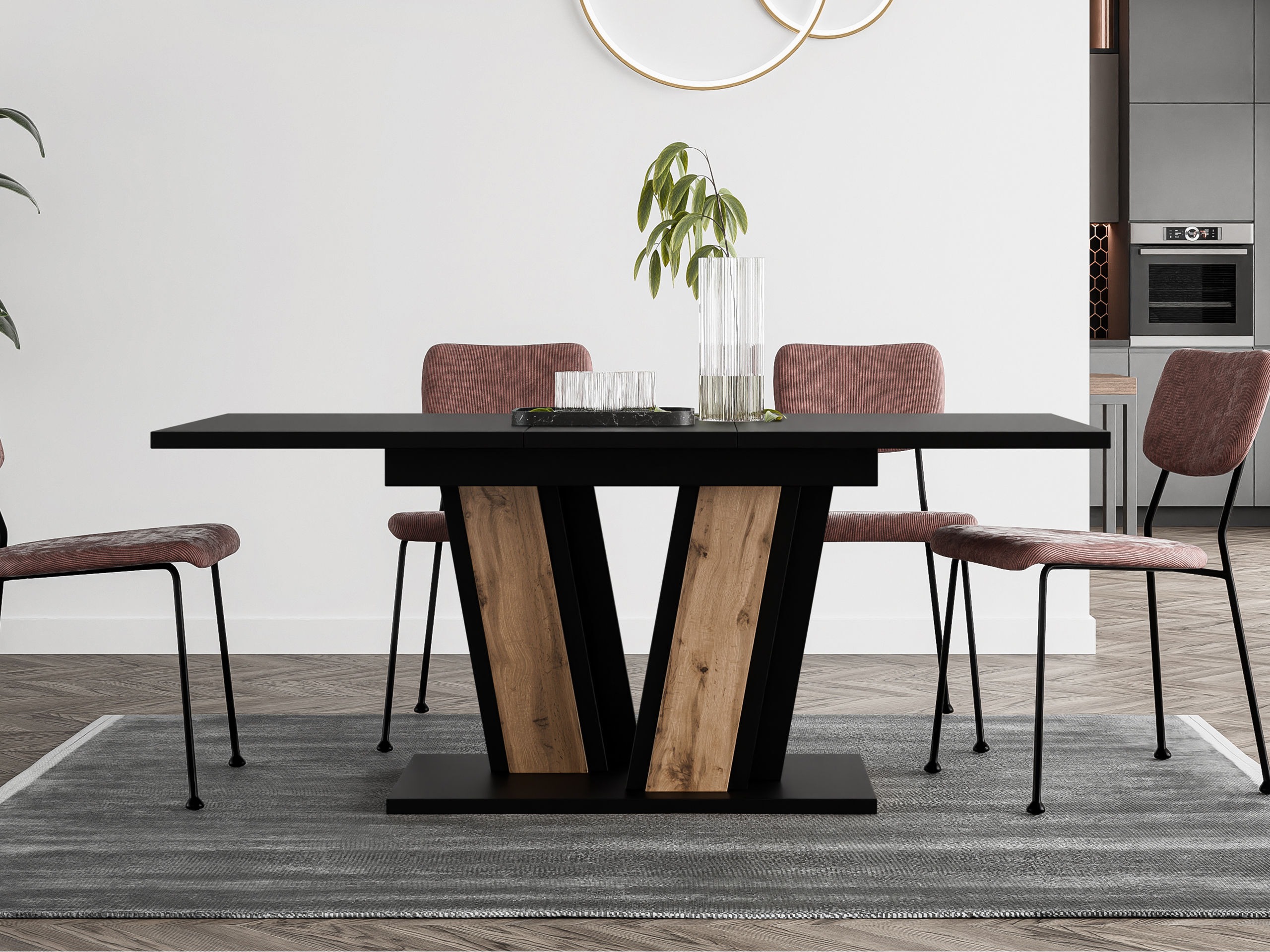 Tafel Goodyear 139 (Zwart + Wotan eik)