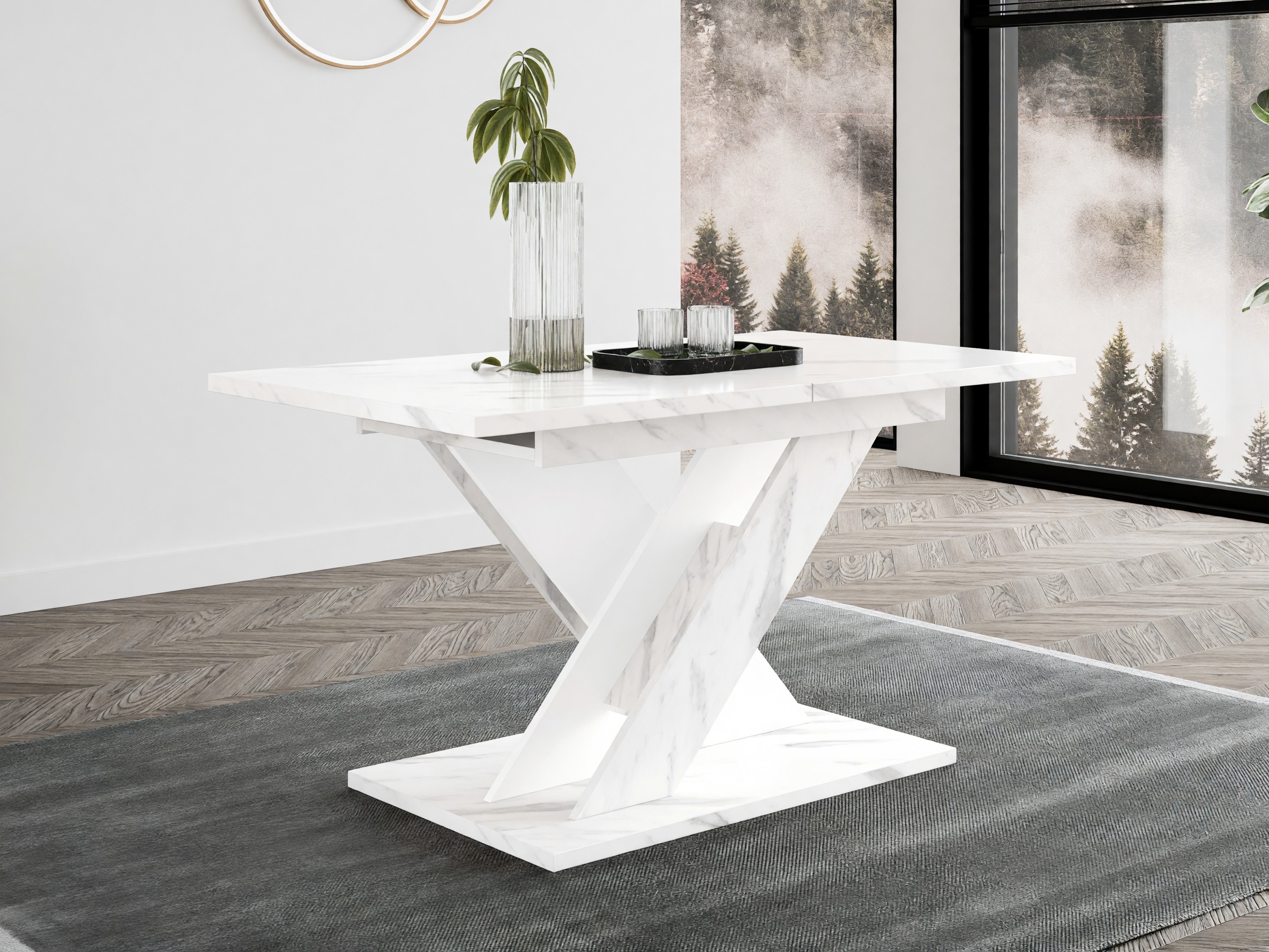 Tafel Goodyear 141 (Wit marmer + Wit)