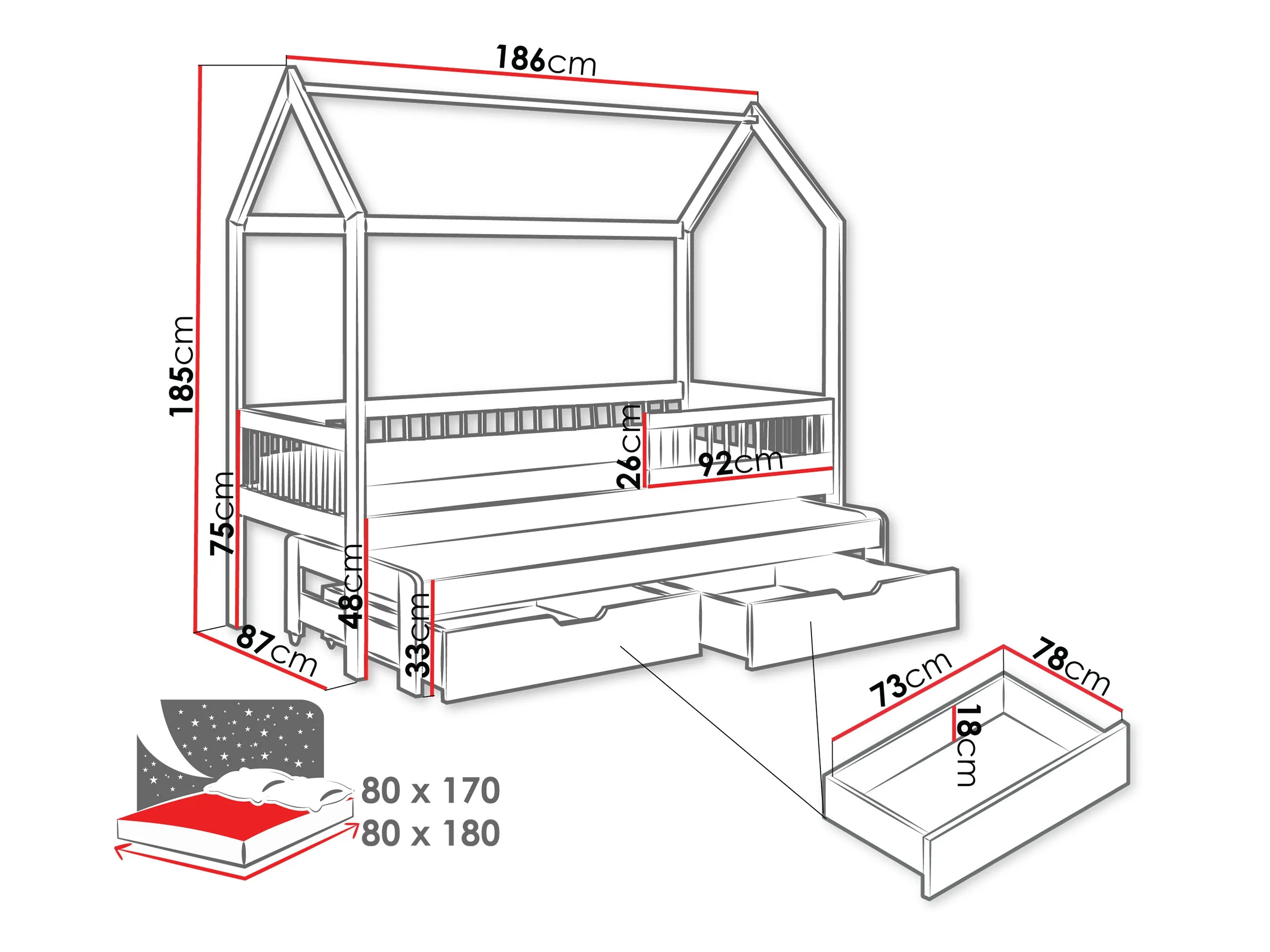 Bed Henderson 166 (Wit)