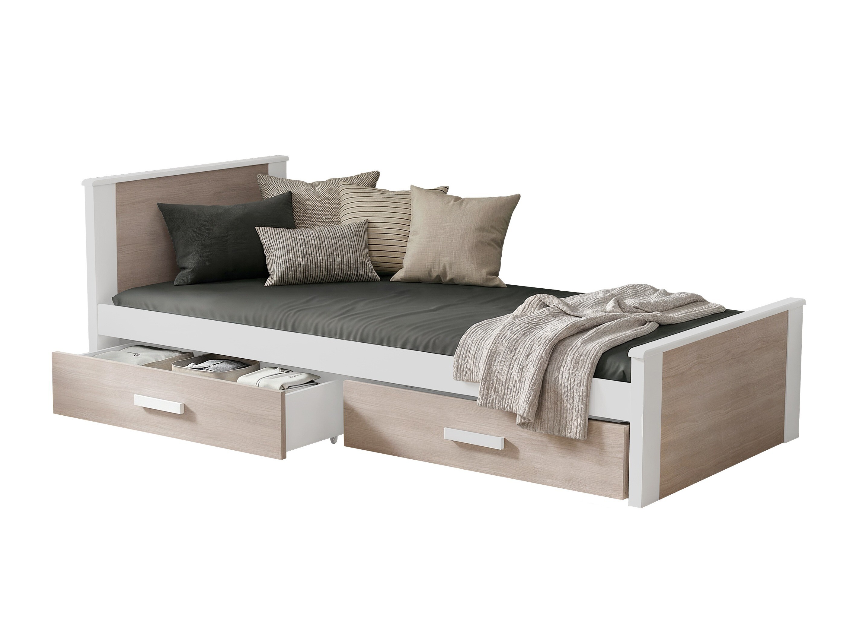 Bed Henderson 116 (Wit + Sonoma eik)