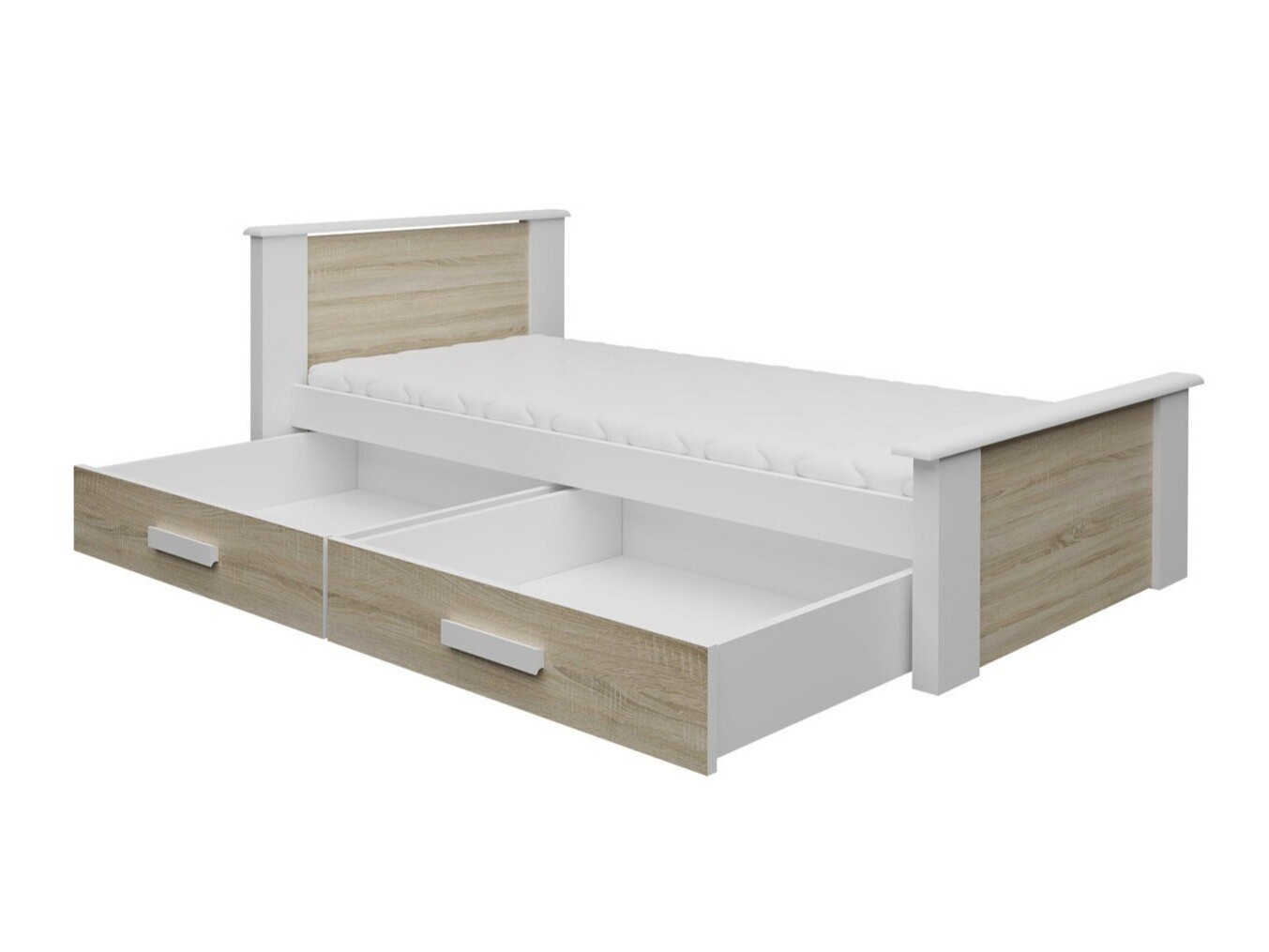 Bed Henderson 116 (Wit + Sonoma eik)