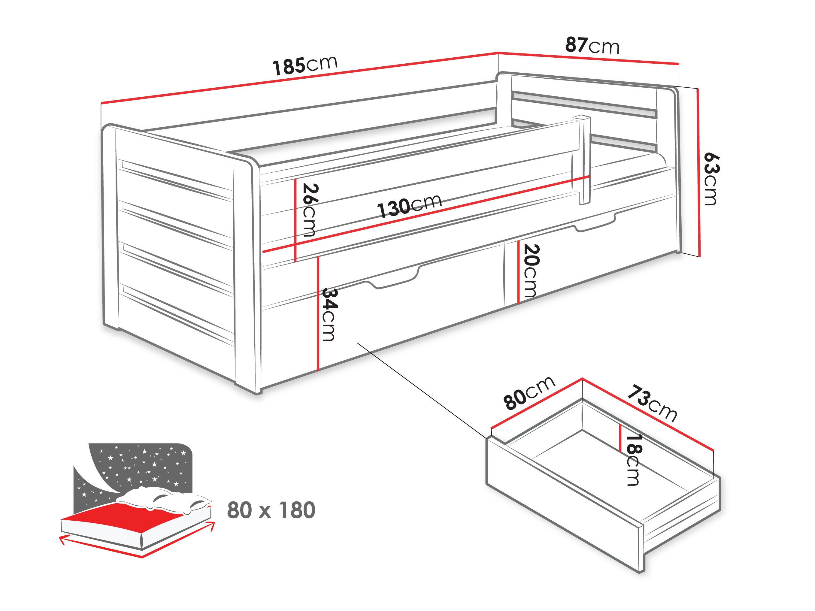 Bed Henderson 173 (Wit)
