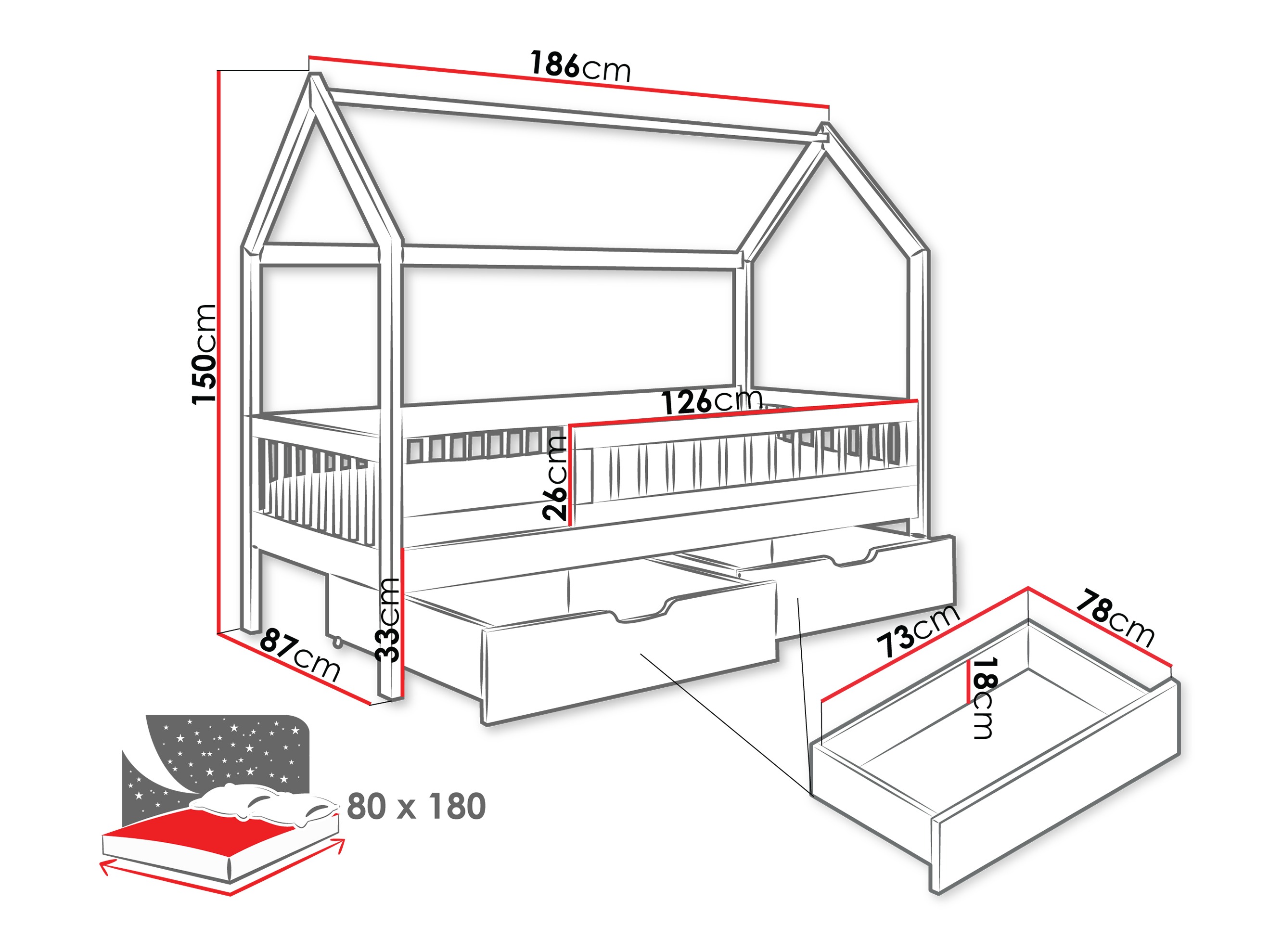 Bed Henderson 168 (Wit)