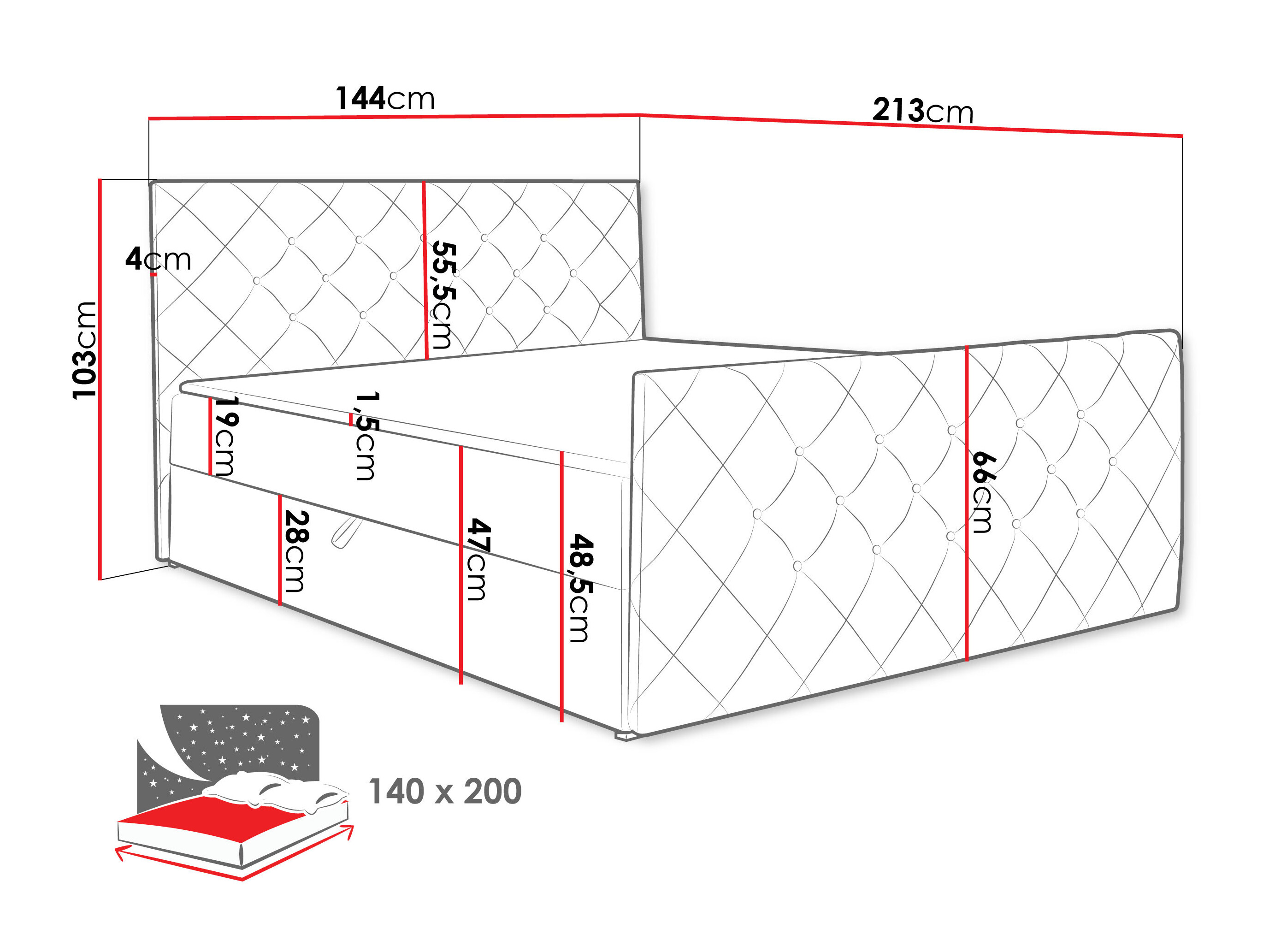 Boxspring Carmen (Amor Velvet 4303)