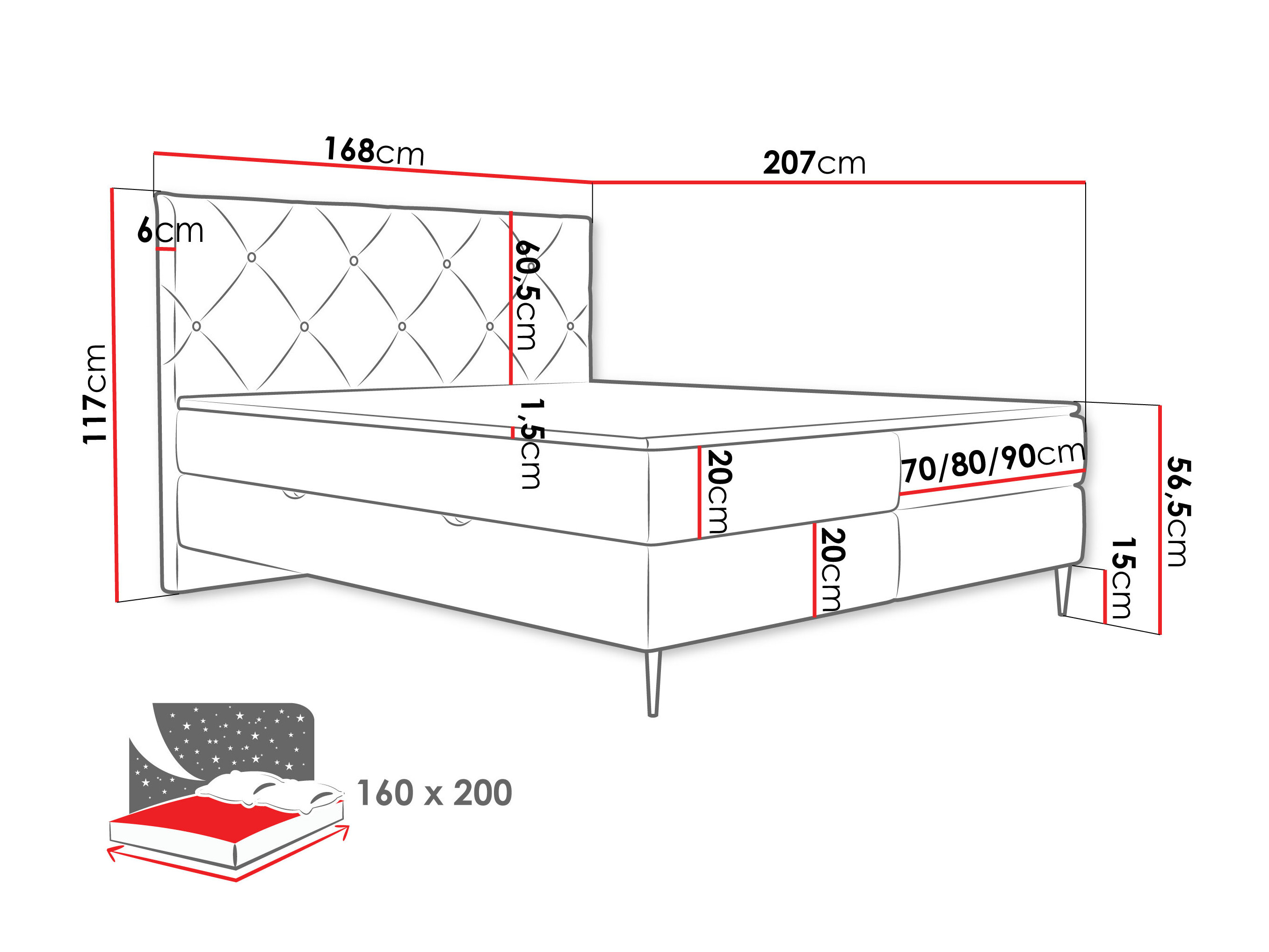 Boxspring ComfiDream Myrel (Verita 03)