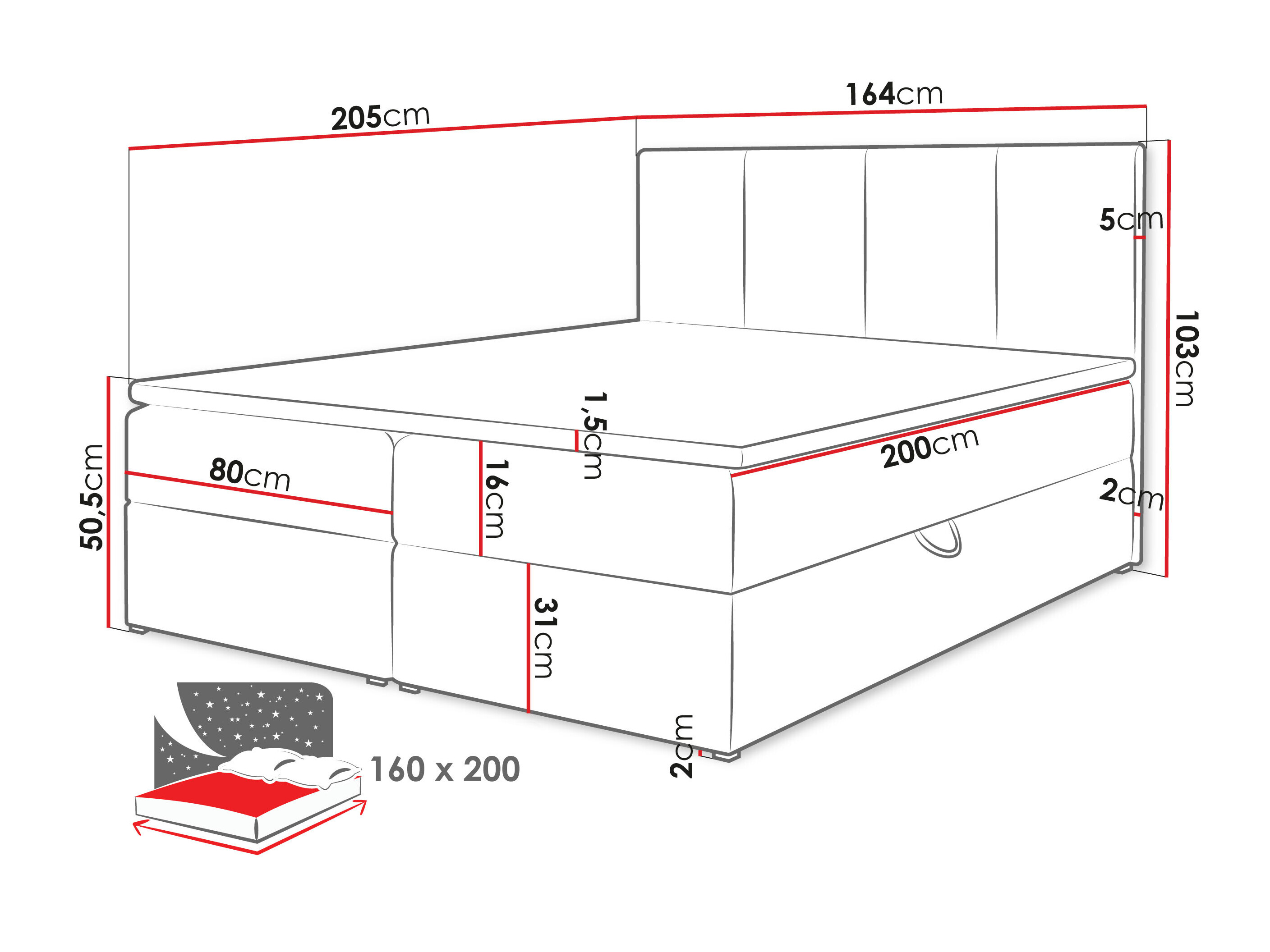 Boxspring Oppidum (Polo 894)