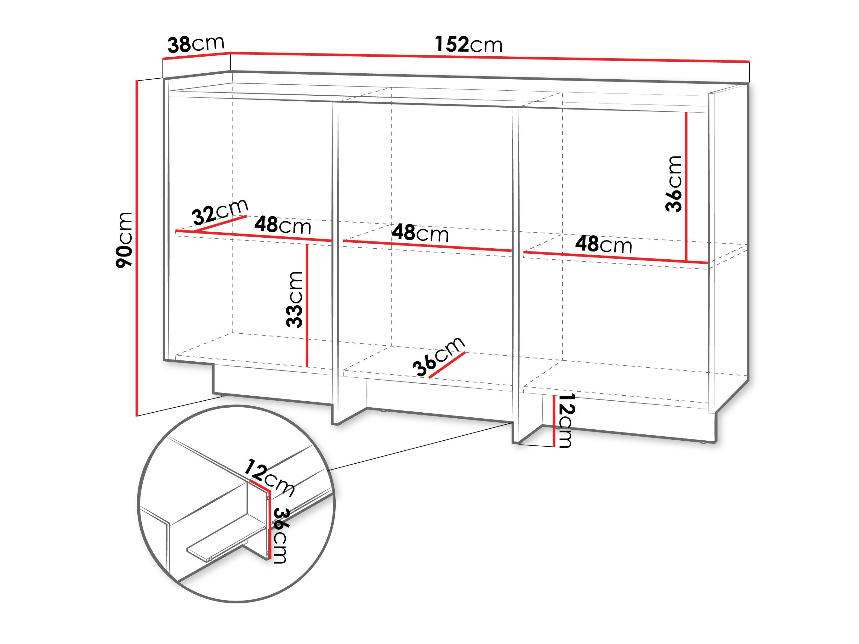 Dressoir Filus II (Donkere eik)