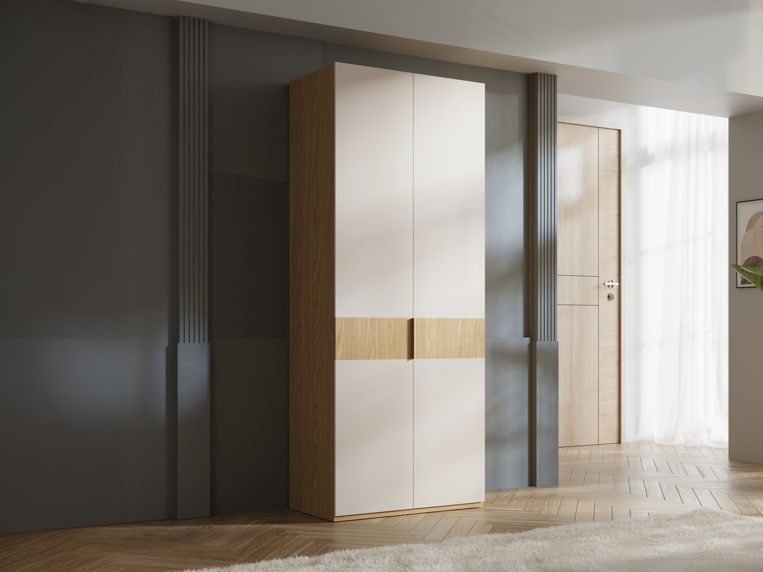 Kledingkast Toledo 145 (Eiken + Beige)