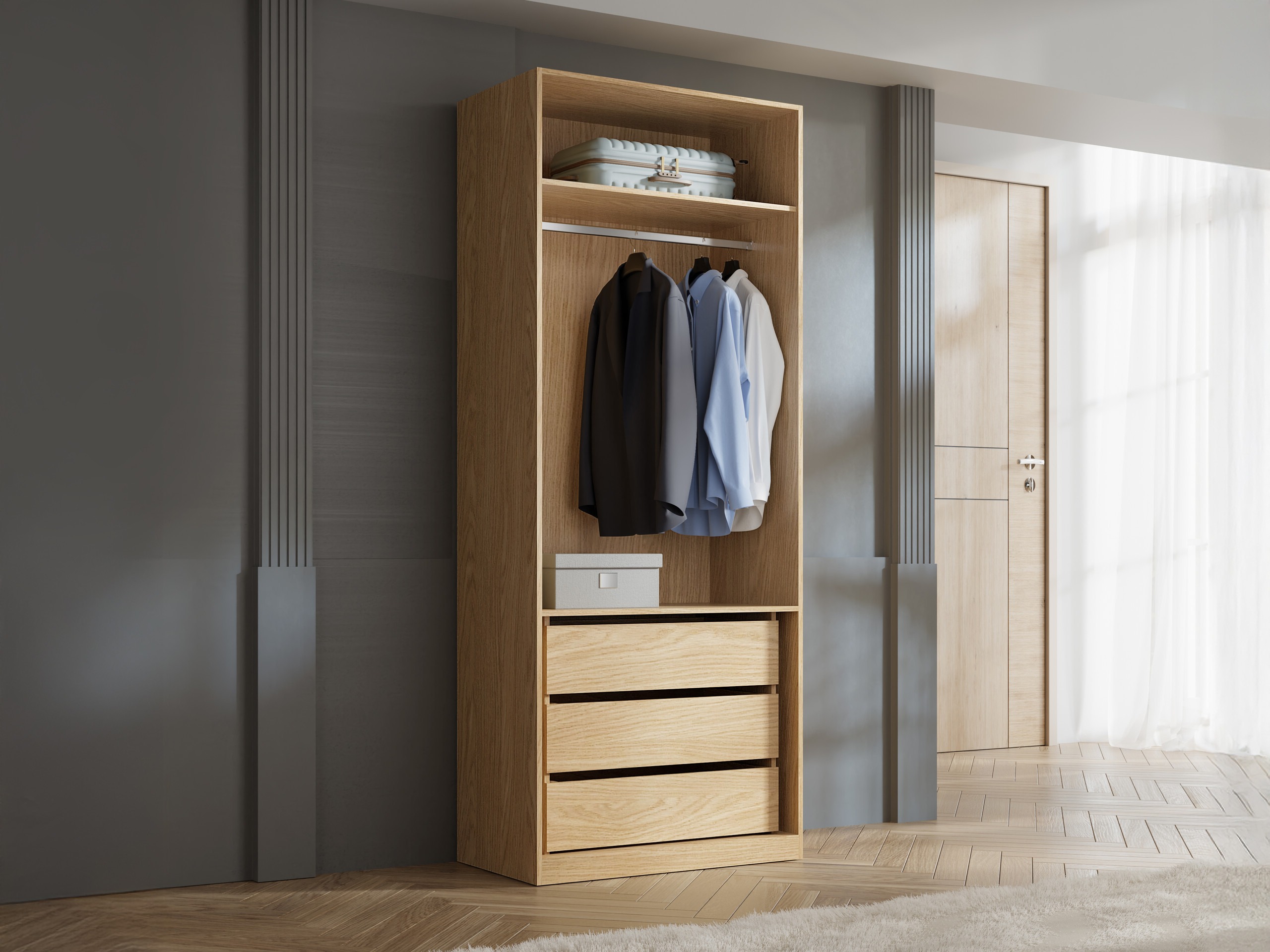 Kledingkast Toledo 145 (Eiken + Beige)