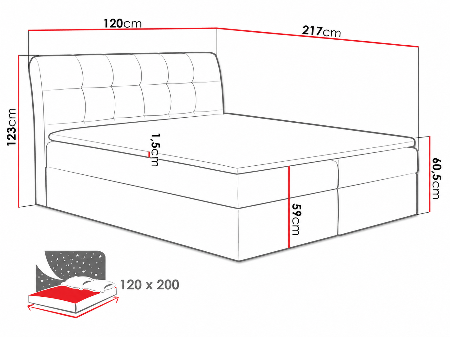 Boxspring Campania (Soft 033)