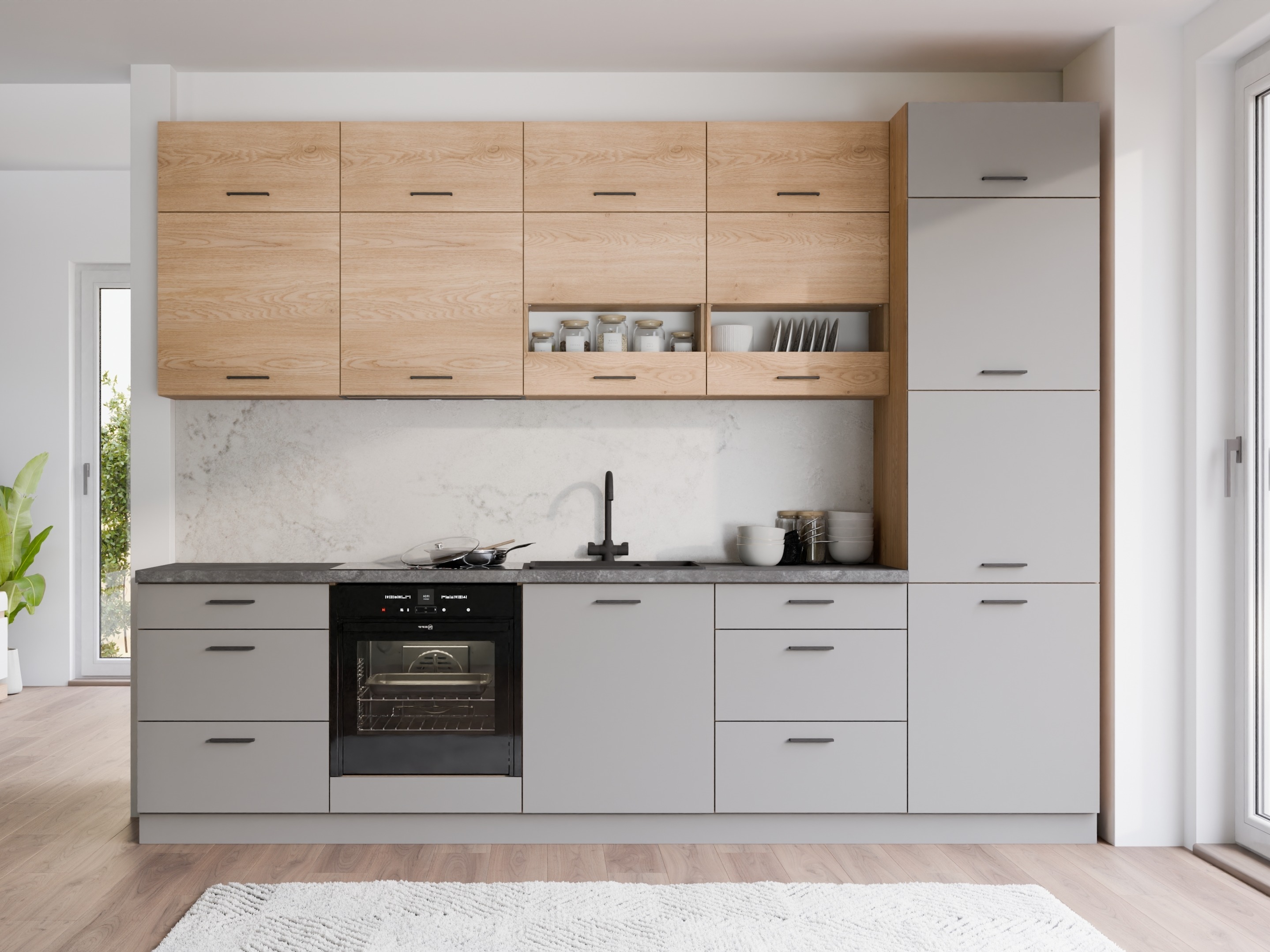 Modulaire spoelbakkast met deuren Ati Grey Artisan 103