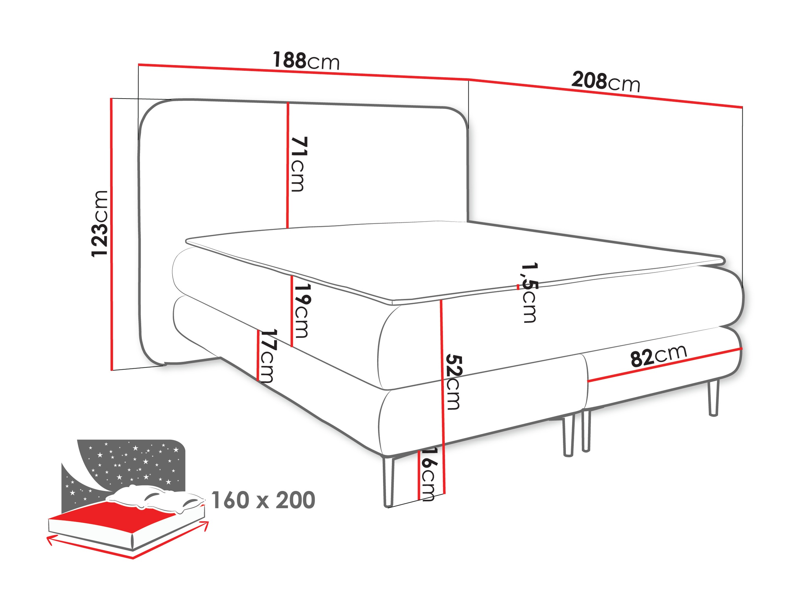 Boxspring Fructis (Nazar 225.01)