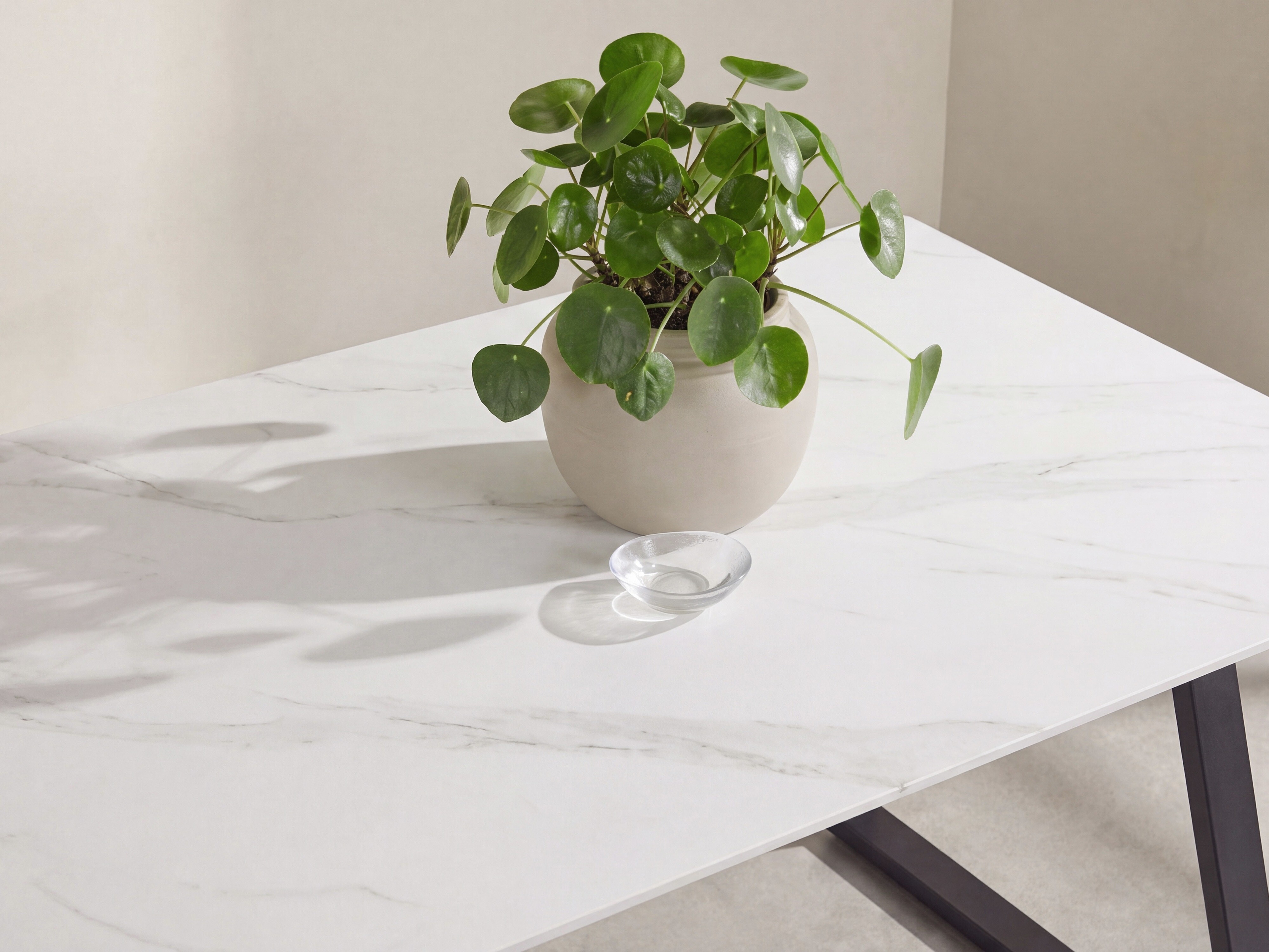 Tafel Dallas 5355 (Wit marmer + Zwart)