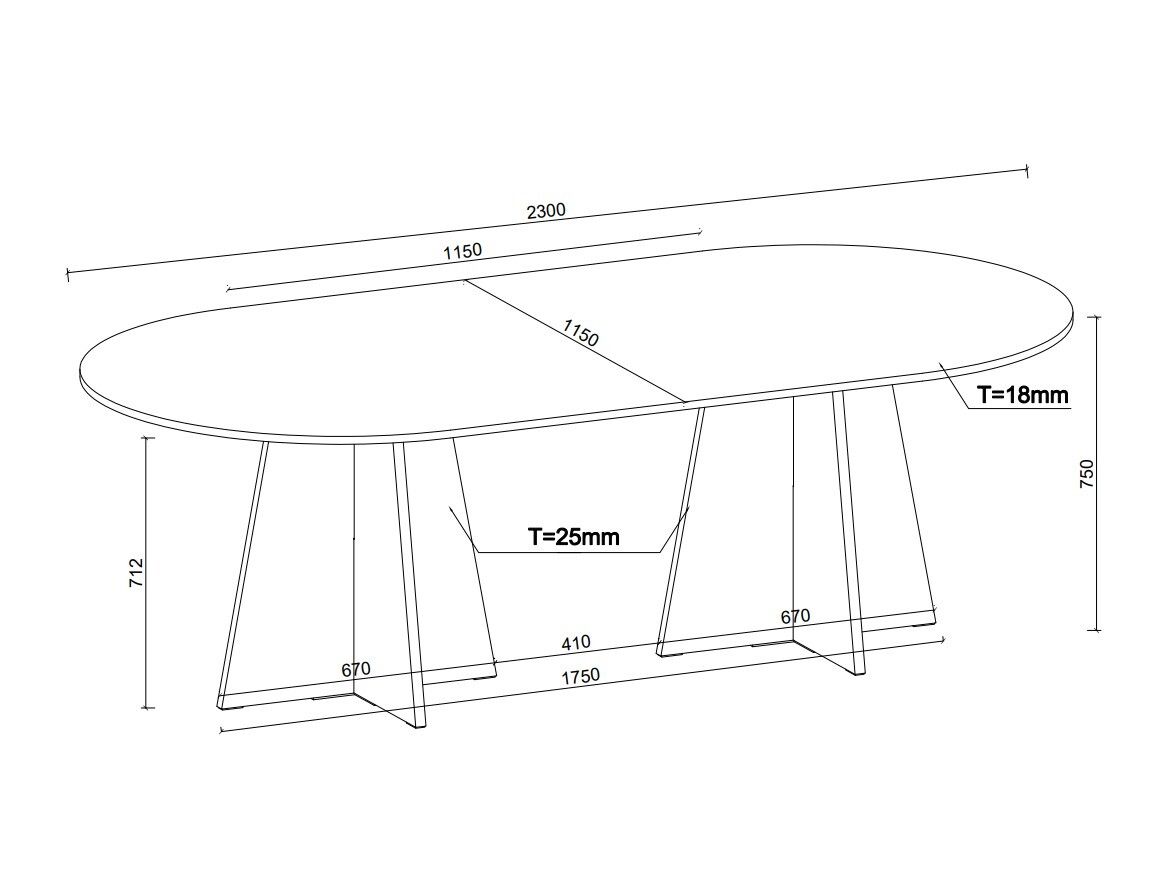 Tafel Dallas 5360 (Zwart)