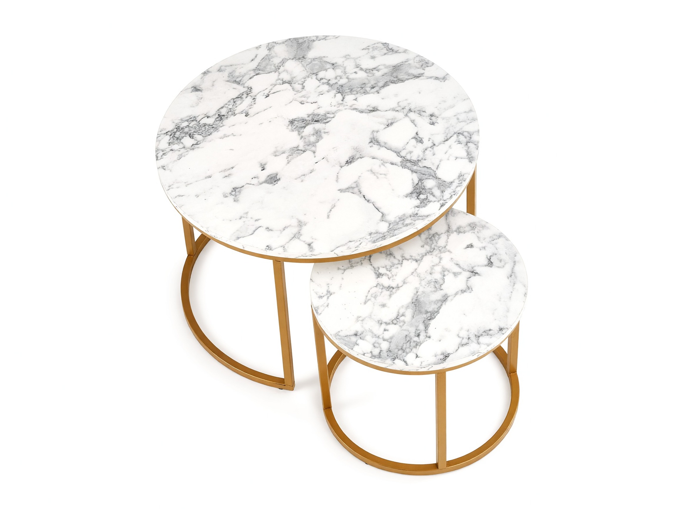 Salontafel set Houston 2213 (Wit marmer + Gouden)