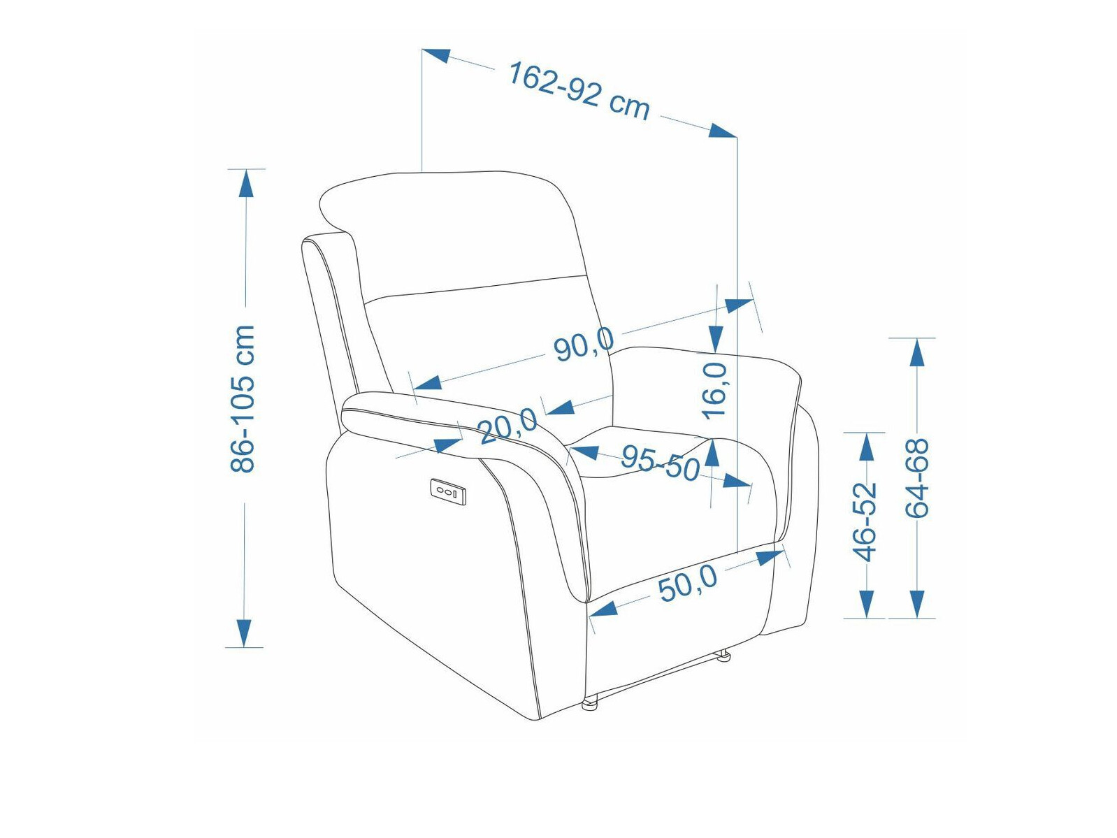 Relaxfauteuil Houston 2216 (Vinci 11)