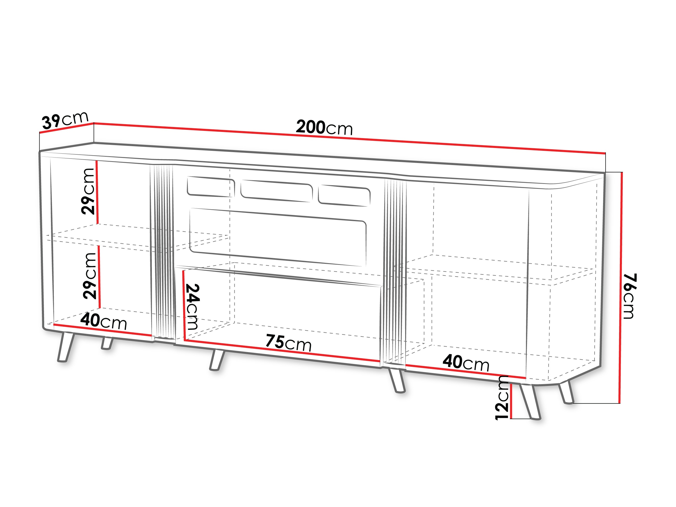 Dressoir Modus I (Kasjmier + Zwart)